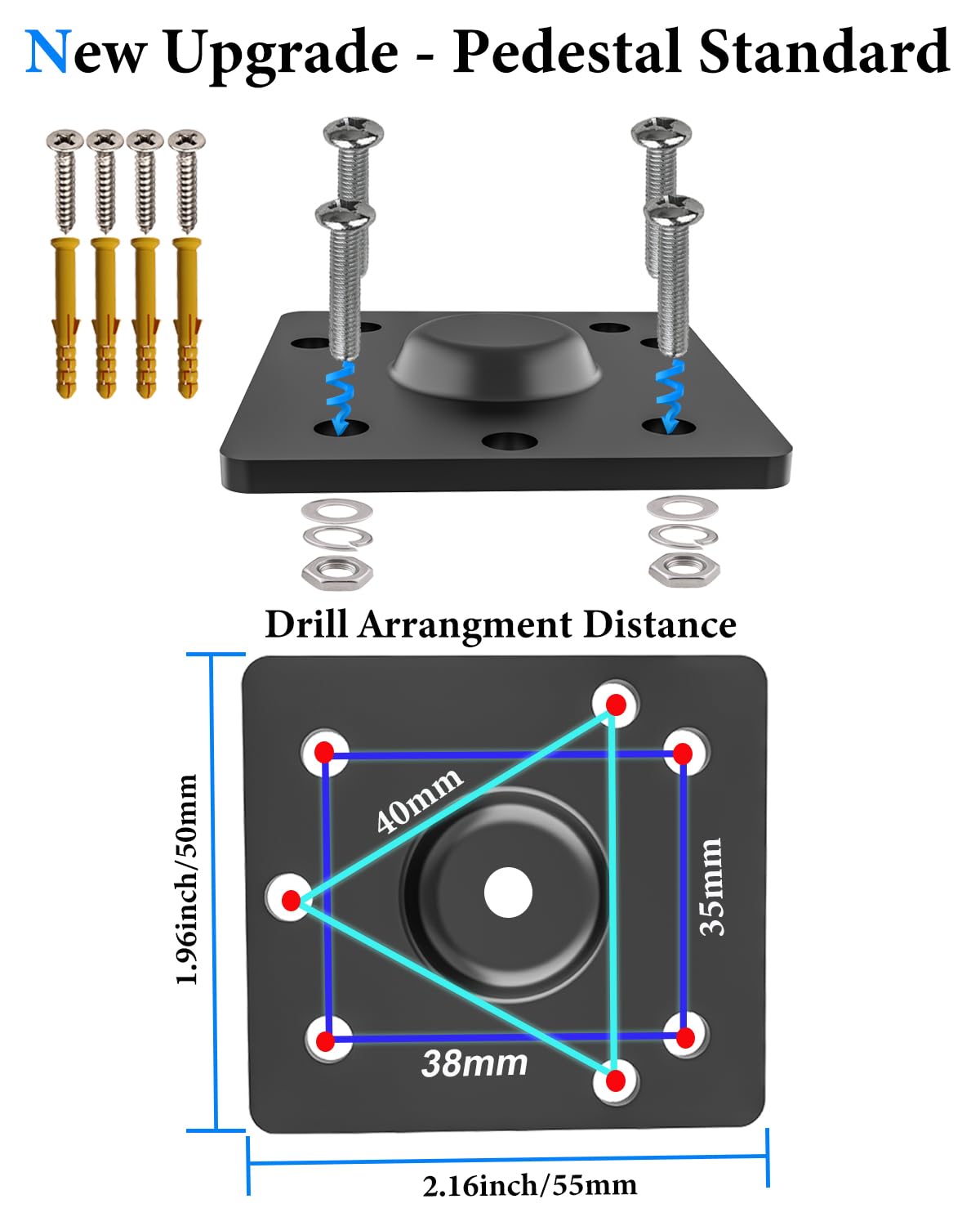 Kolasels Industrial Tablet Holder For Car/Truck/Vehicle [Metal Magic Arm] Heavy Duty Drill Base Tablet Car Mount For Dashboard/B