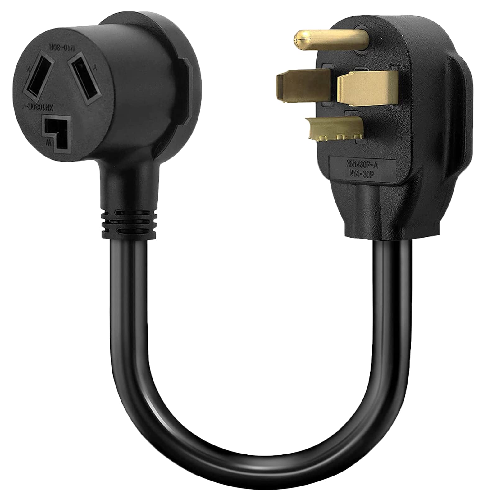 Dryer Adapter Cord, Nema 14 30P Male To 10 30R Female   3 Prong To 4 Prong, 1.5Ft, 30A/250V, Stw 10Awg   Ideal For Home Applianc