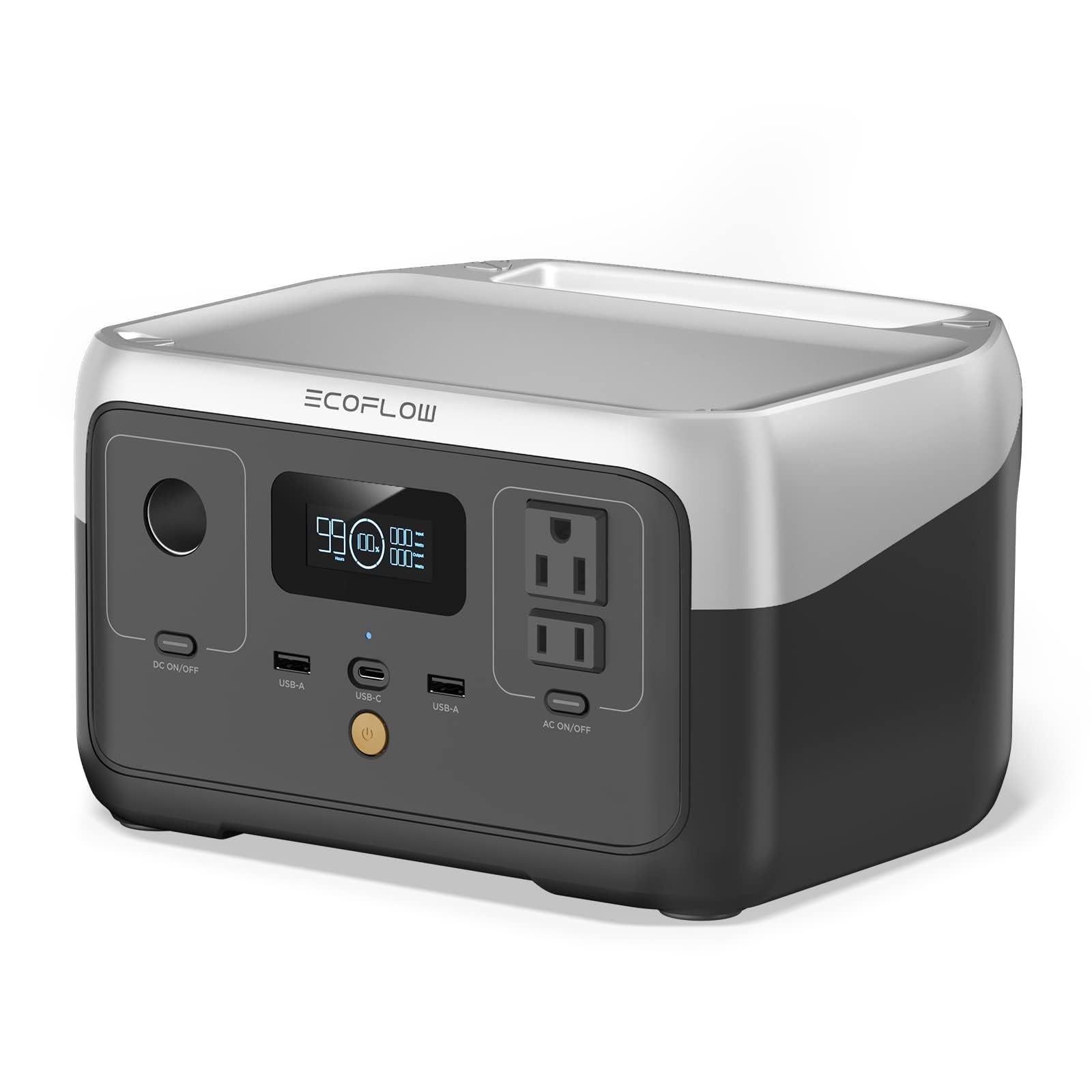 Ef Ecoflow Portable Power Station River 2, 256Wh Lifepo4 Battery/ 1 Hour Fast Charging, 2 Up To 600W Ac Outlets, Solar Generator