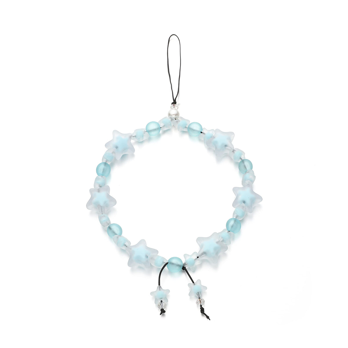 Fechdoo Handmade Wrist Strap Cute Phone Chain, Phone Charms Anti Lost Lanyard Beaded Chain, Phone Charm Accessories Blue Lightwe