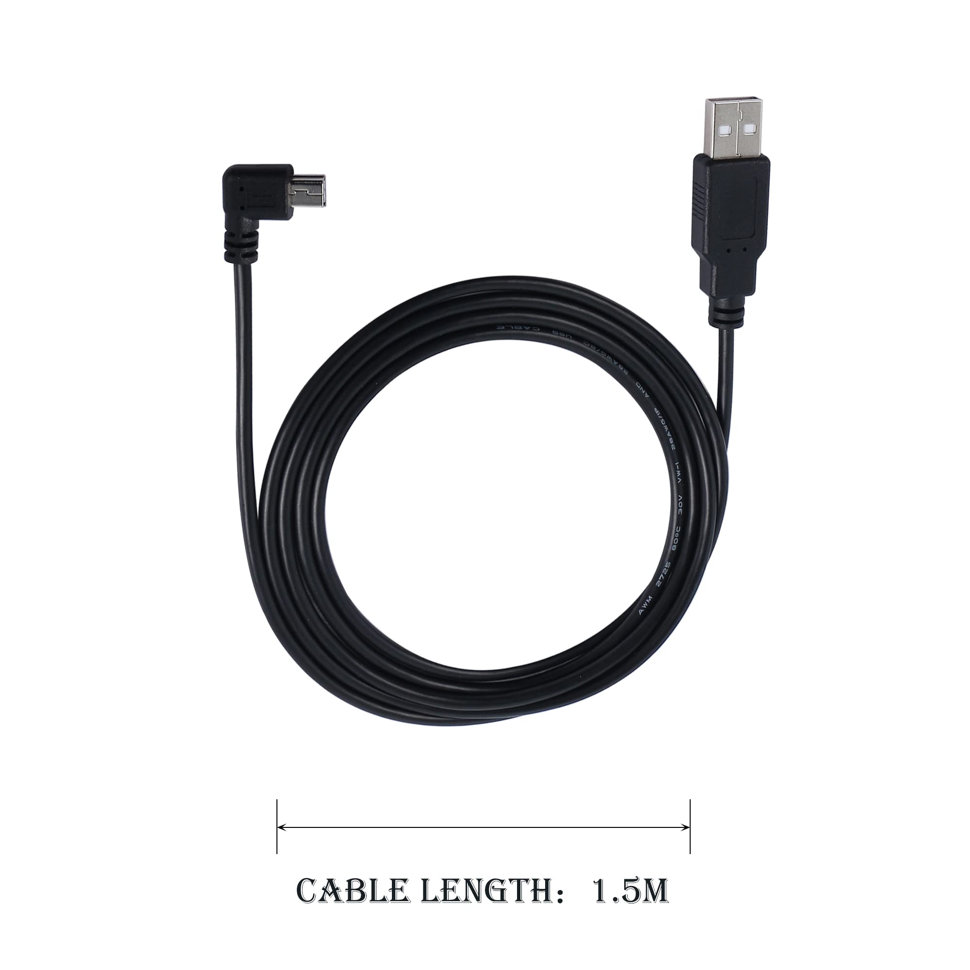 Qianrenon 90 Degree Mini Usb To Usb 2.0 Extension Cable Mini 5Pin Usb B Male Right Angle To Usb 2.0 Male Data Gps Devices Cable