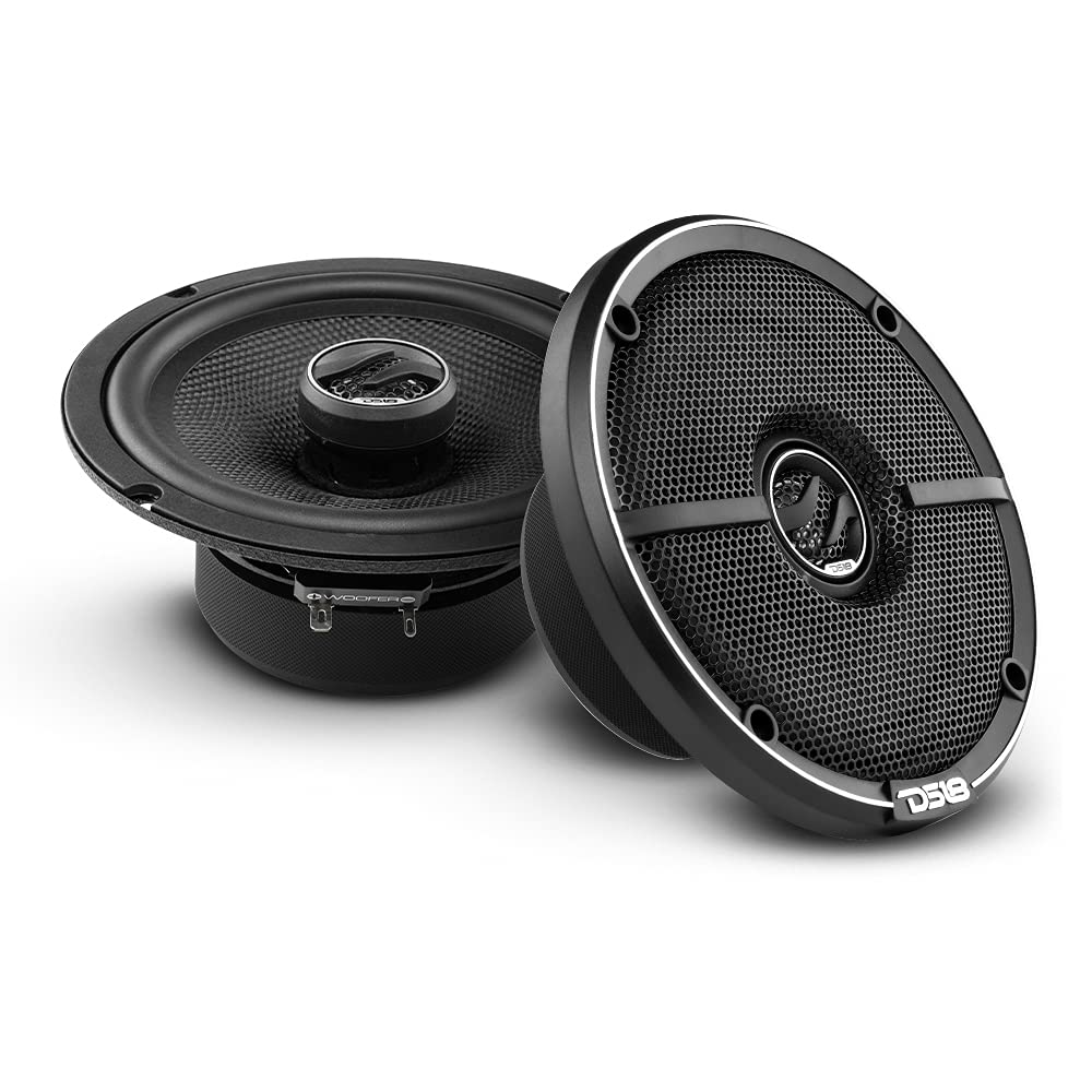 DS18 ZXI-654 6.5 Car Audio Coaxial Car Speakers with Built in Neodymium Tweeter and Kevlar Cone 2 Way 240 Watts Max 4 Ohm - Car 
