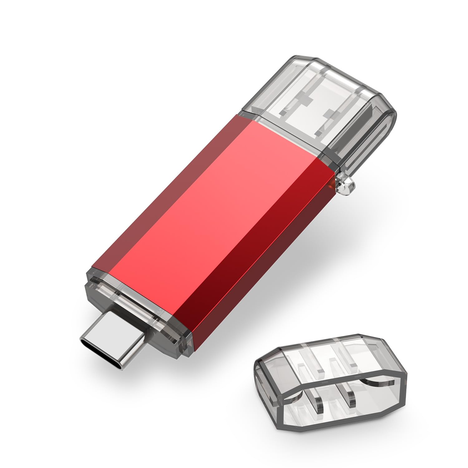 Raoyi 256Gb Usb C Flash Drive Upgraded 130Mb/S 2 In 1 Usb 3.1 Type C Dual Otg Metal Thumb Drive Memory Stick With Keychain Suitable For Usb C Smartphones, Pc, Macbooks And Tablets (Red)
