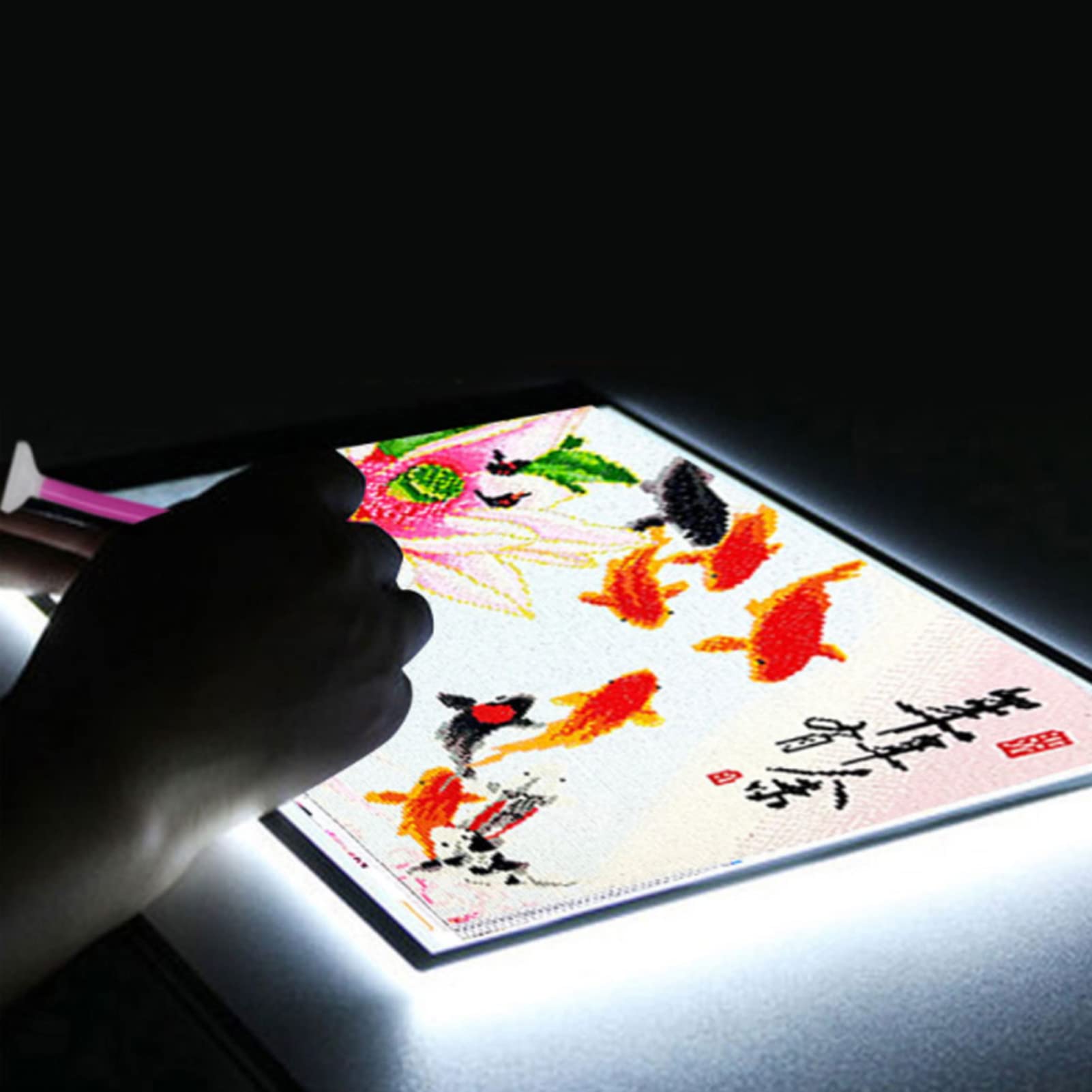 A5 Tracing Light Table, Ultra Thin Pad Drawing Led Copy Board Display Brightness Adjustable Diamond Painting With Usb Cable Sten