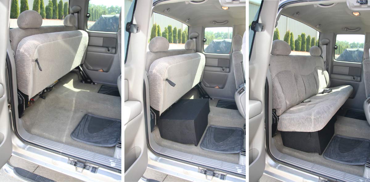 American Sound Connection 1X12Gmnew Compatible With Chevy Silverado 1999 2006 Extended Cab Sub Enclosure Box