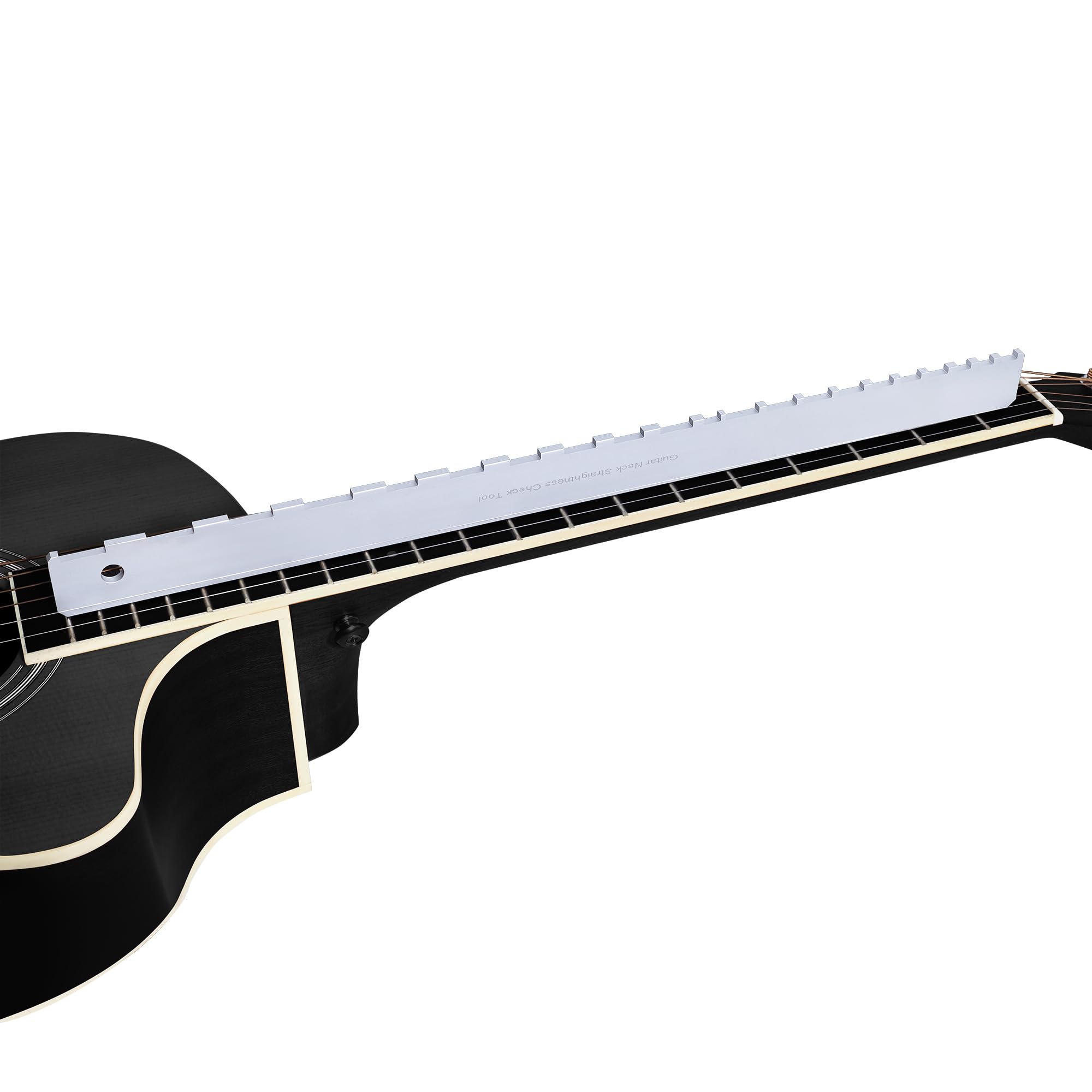 Muzikion 4mm Thick Notched Straight Edge Guitar Neck Tool for Gibson & Fender, Model Muzik-003