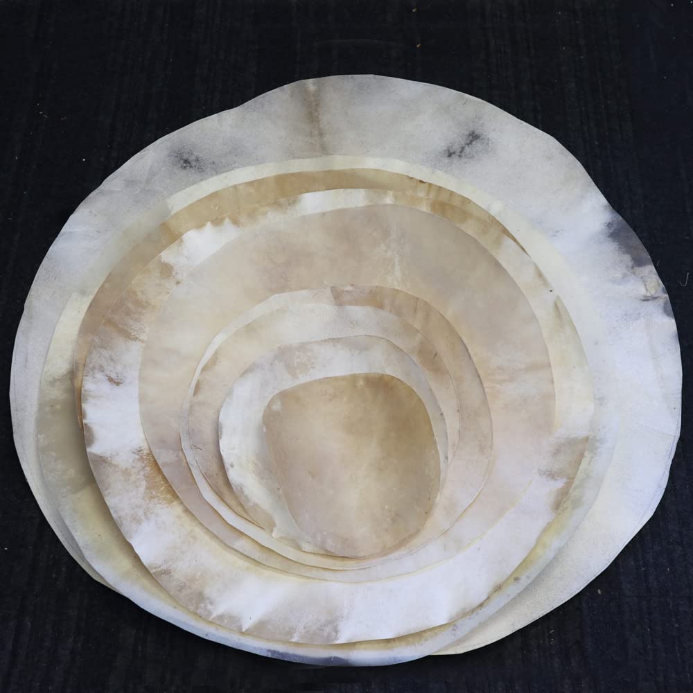 Zaza Percussion   Goatskin For Darbuka Doumbek Drum, Goat Skin For Djembe Natural Flat Round Goat Skin Head 16''