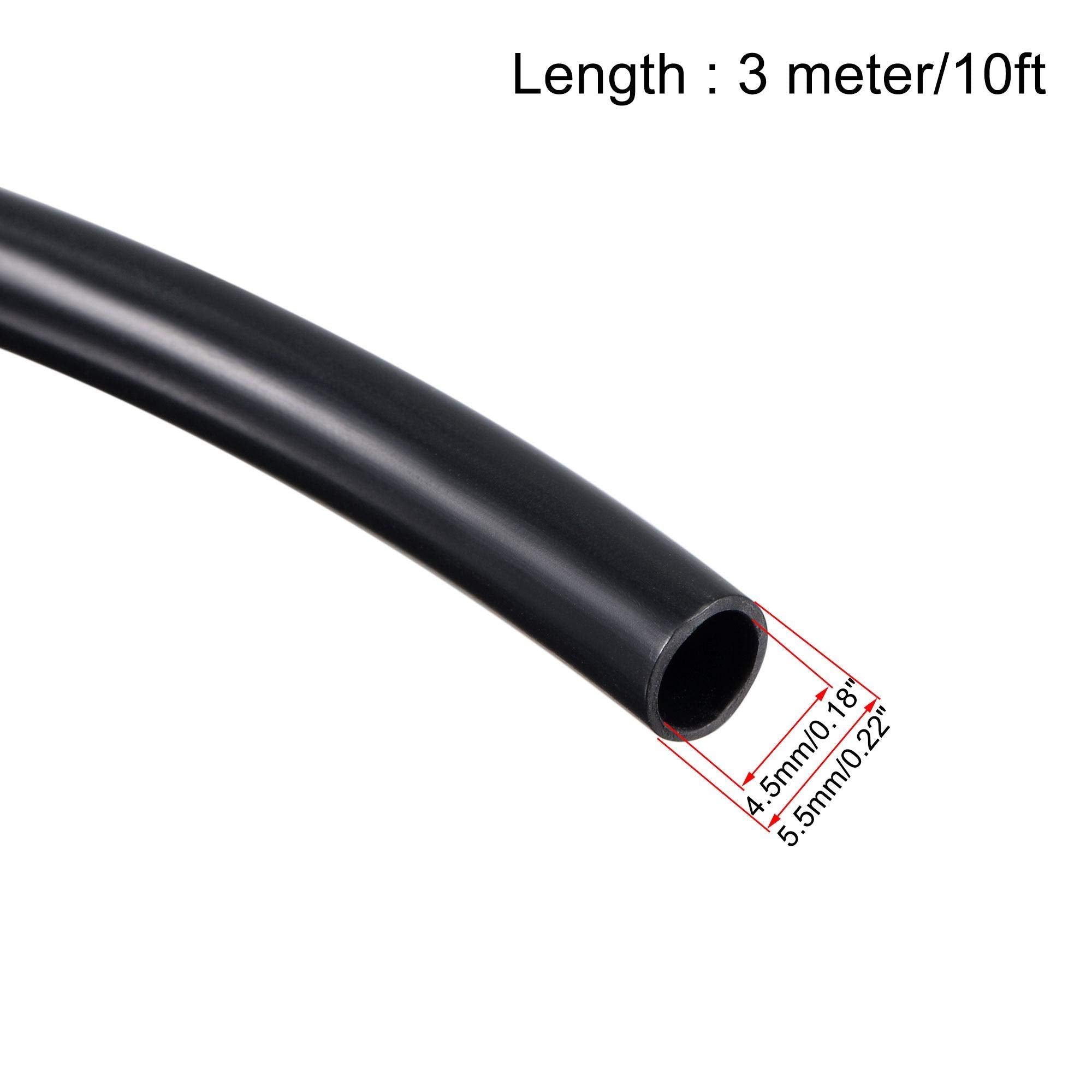 Uxcell Black Pvc Tube Wire Harness Tubing, 3/16 Inch(4.5Mm) Id 10Ft Sleeve For Wire Sheathing Wire Protection