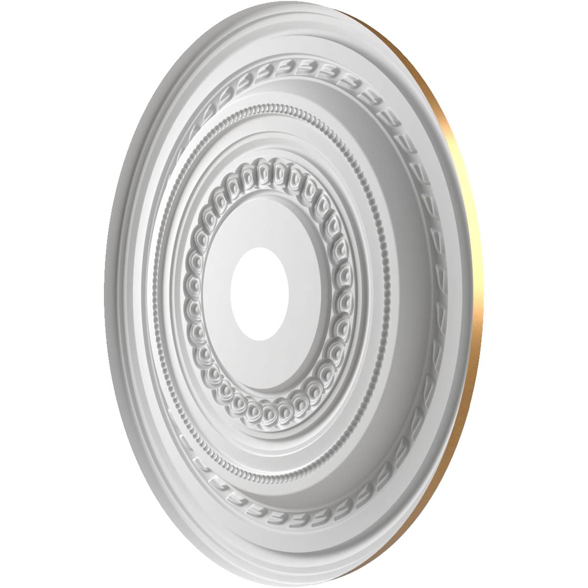 Ekena Millwork Cmp22Cobgl Cole Thermoformed Pvc Ceiling Medallion (Fits Canopies Up To 6''), 22''Od X 3 1/2''Id X 1''P, Bright C
