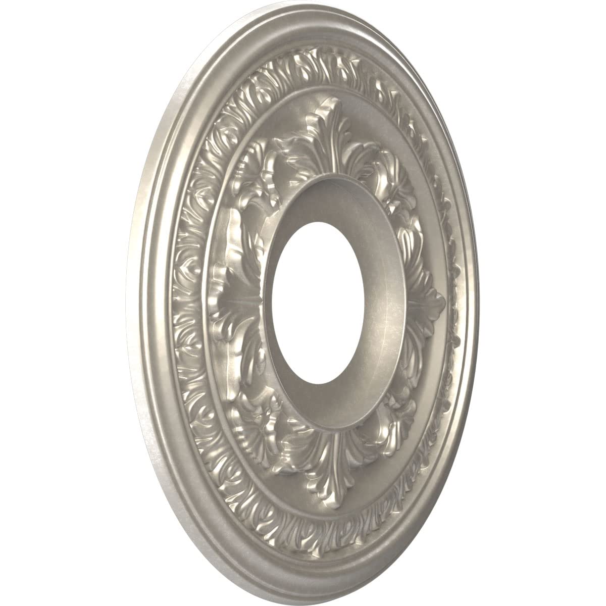 Ekena Millwork Cmp13Babal Baltimore Thermoformed Pvc Ceiling Medallion (Fits Canopies Up To 5 1/4), 13Od X 3 1/2Id X 3/4P, Brigh