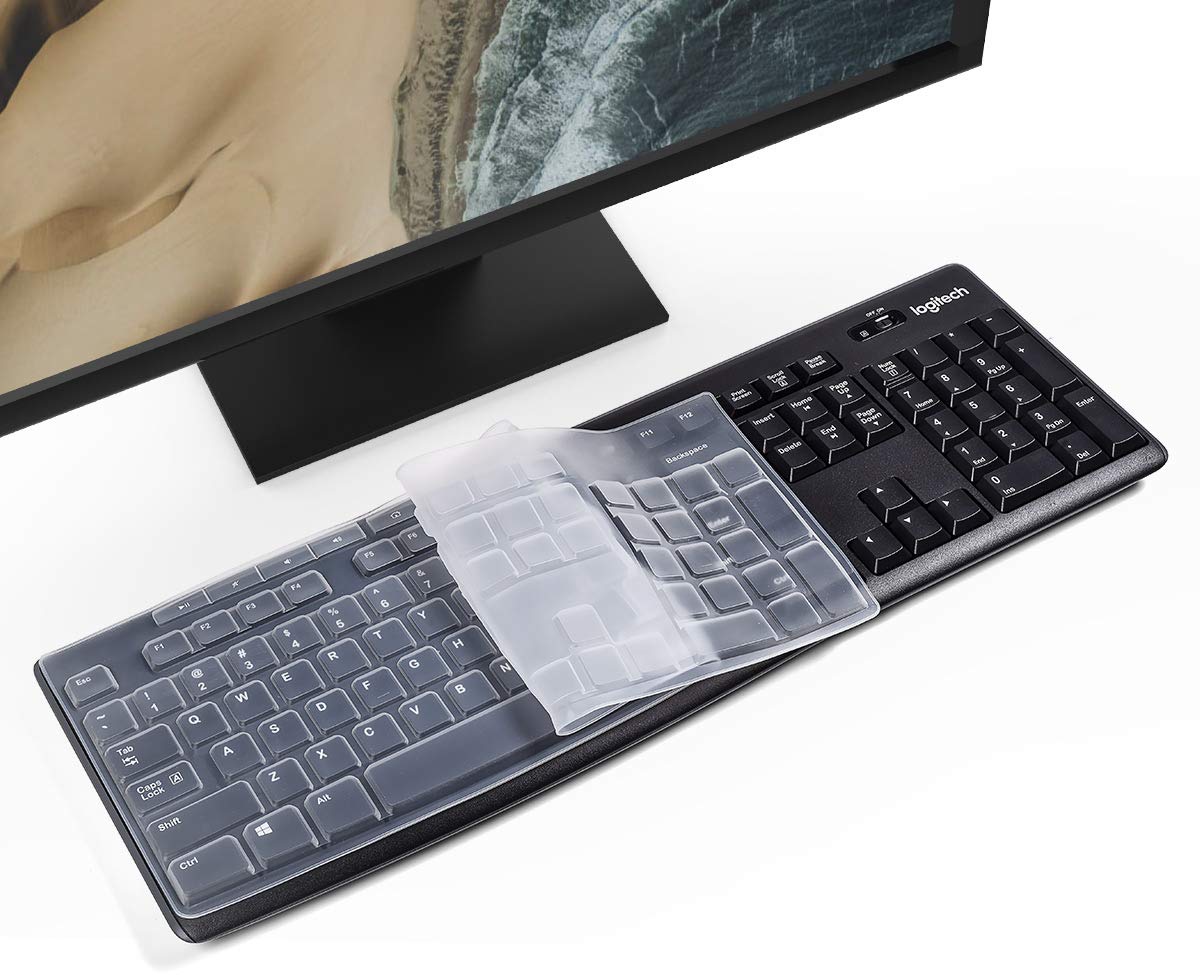 Casebuy Keyboard Cover Skin For Logitech Mk270 Mk295 Wireless Keyboard & Logitech K200 K260 K270 Mk200 Mk260 Keyboard (Clear)