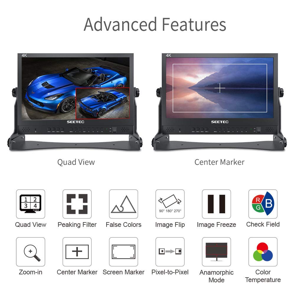 Seetec Atem156 15.6'' 4 Hdmi Input Output Quad Split Display For Atem Mini Video Switcher Live Streaming Broadcast Director Moni