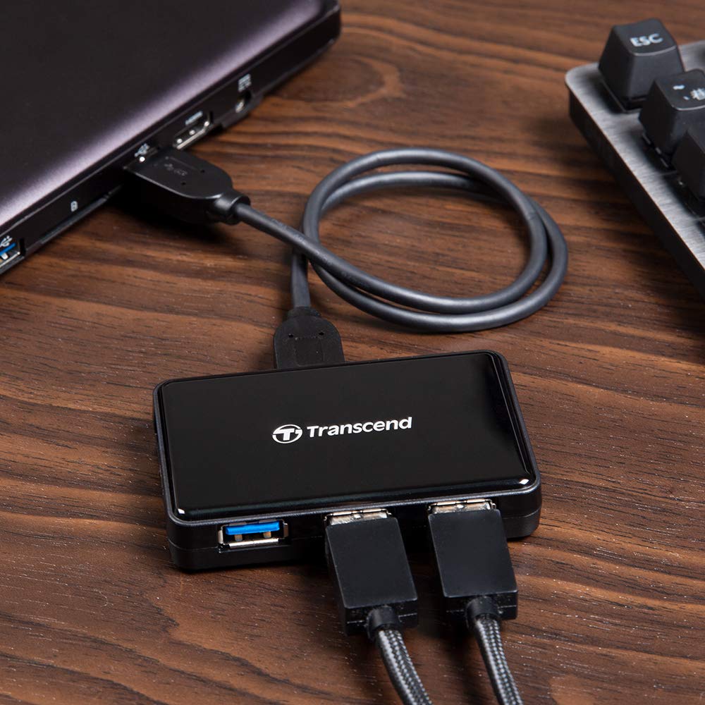 Transcend Usb 3.0 4 Port Hub Ts Hub3K, Black