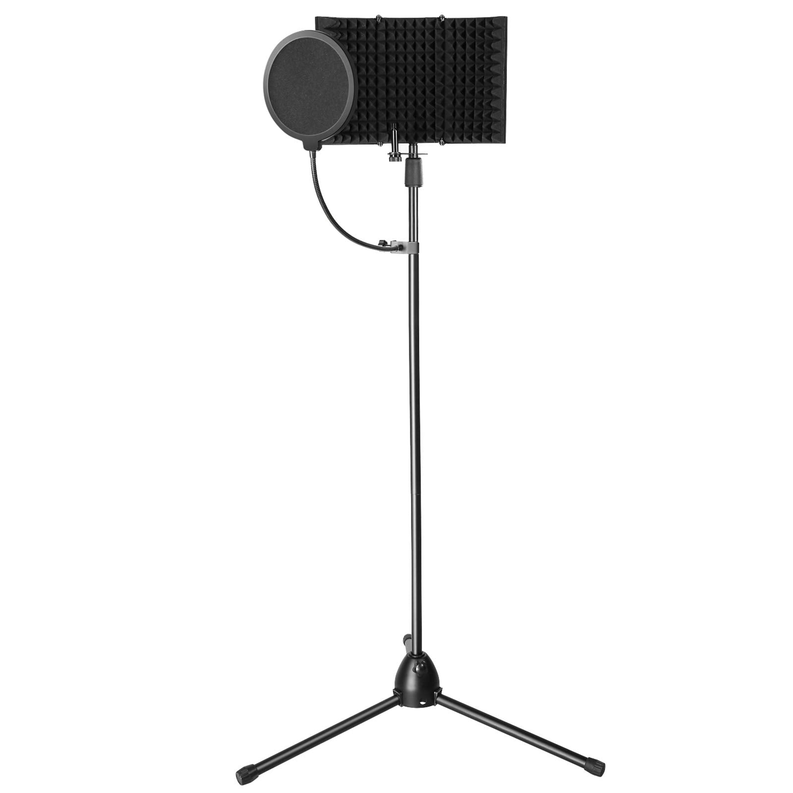 Upgraded Microphone Studio Recording Kit, Agptek Microphone Isolation Shield With Adjustable Tripod Stand, Pop Filter, For Vocal