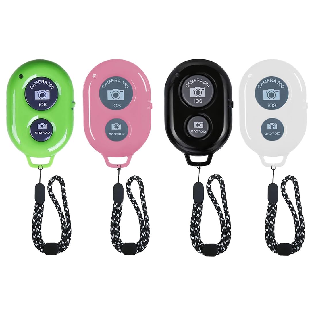 Wireless Camera Shutter Remote Control For Smart Phones  Compatible With Ios/Android (Pink+Green+White+Black)