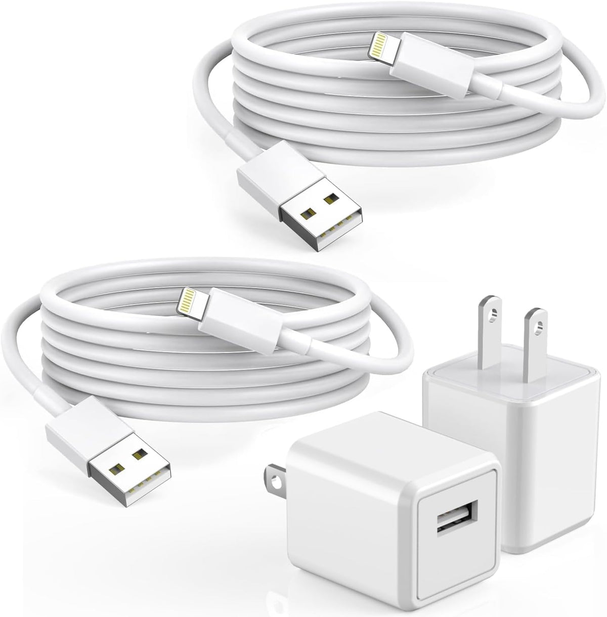 Iphone Charger,2Pack 6Ft Usb Wall Charger Quick Charging Usb Iphone Charger Cube Travel Plug Block With 6Foot Fast Charging Lightning Cable Cord For Iphone 14 13 12 11 Pro Max Xs Xr X 8 7 Se2022 Ipad