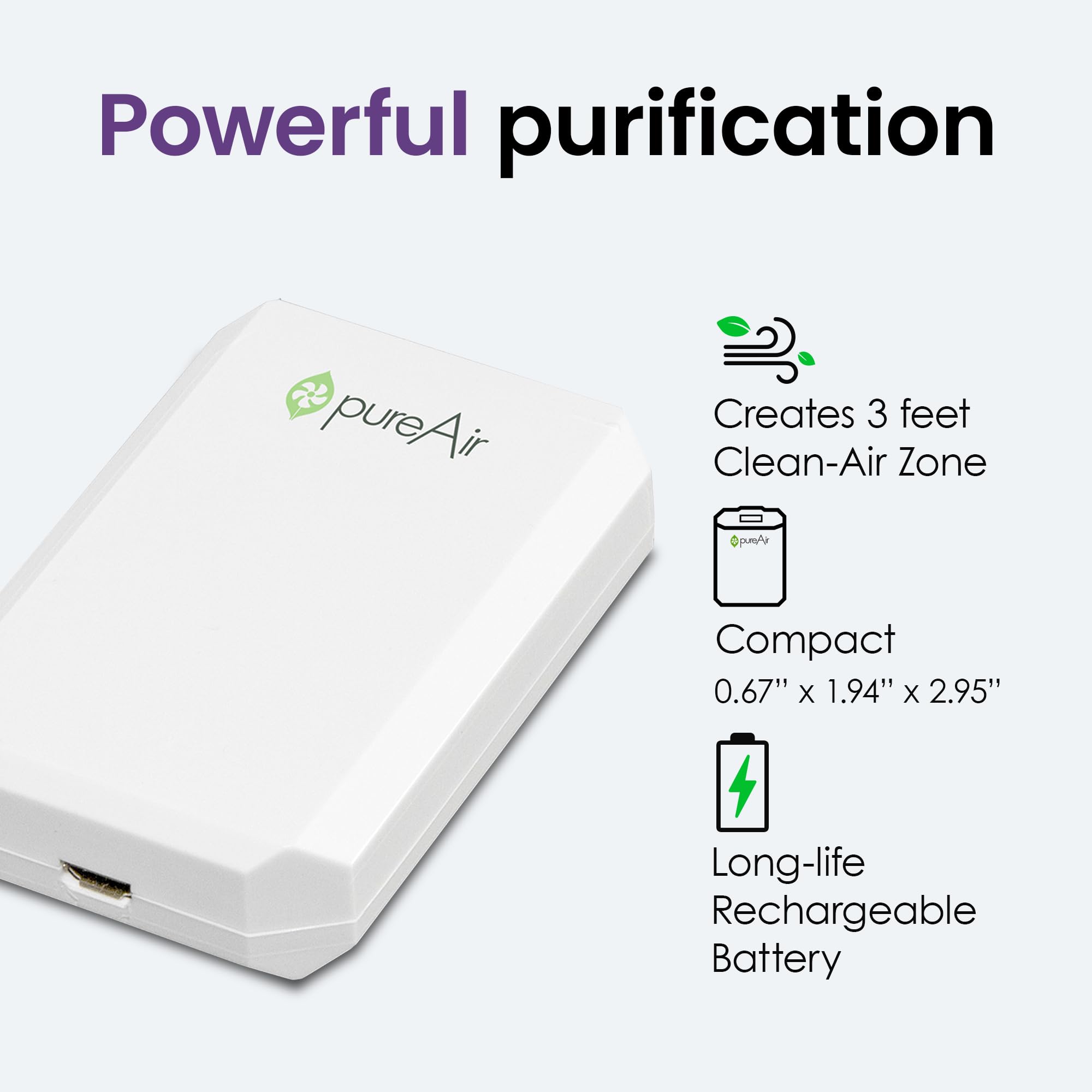 Greentech Environmental Pureair Solo   Portable Air Purifier And Air Cleaner, Air Purifiers For Home, Office, And Car, Personal