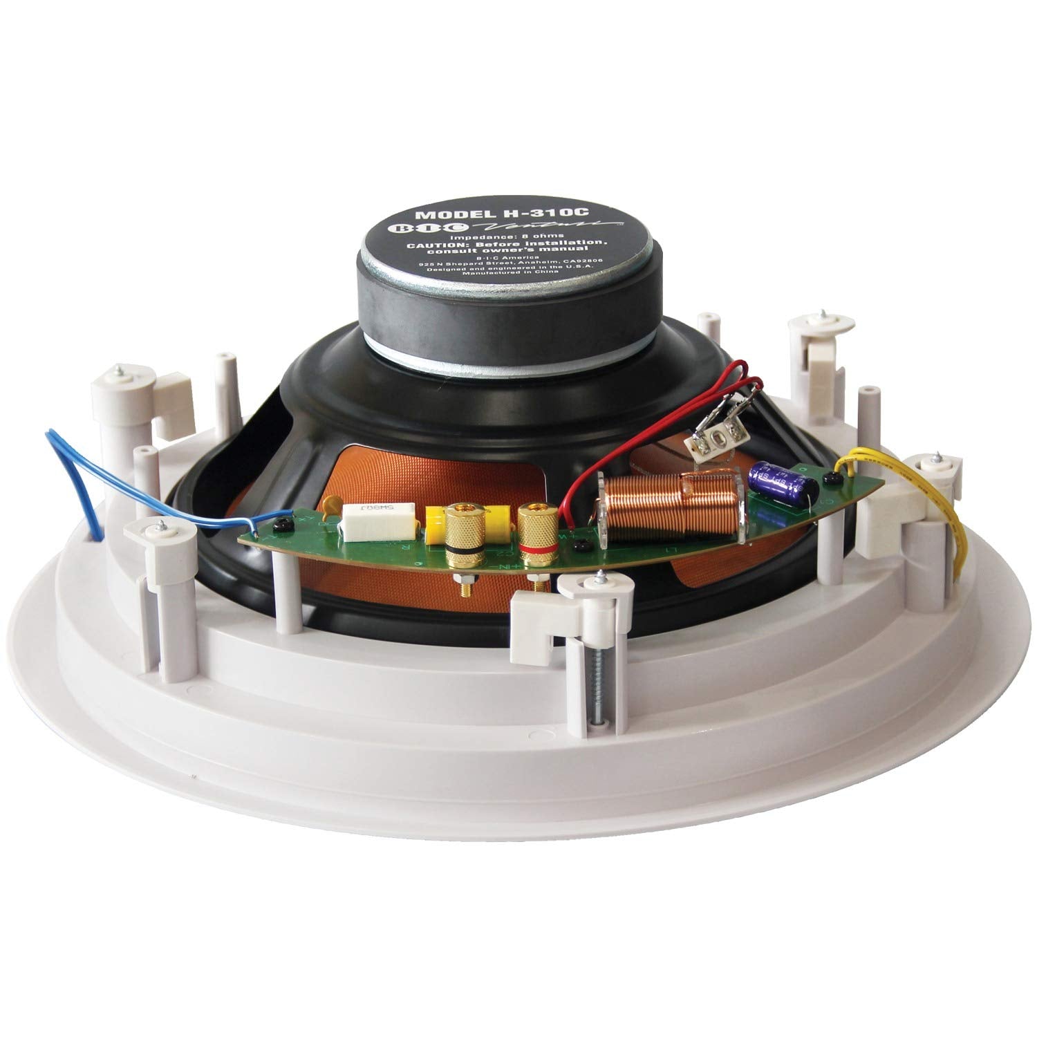 250W 3 Way 10    In Ceiling Speaker With Pivoting Tweeter And Midrange, Metal And Cloth Grills