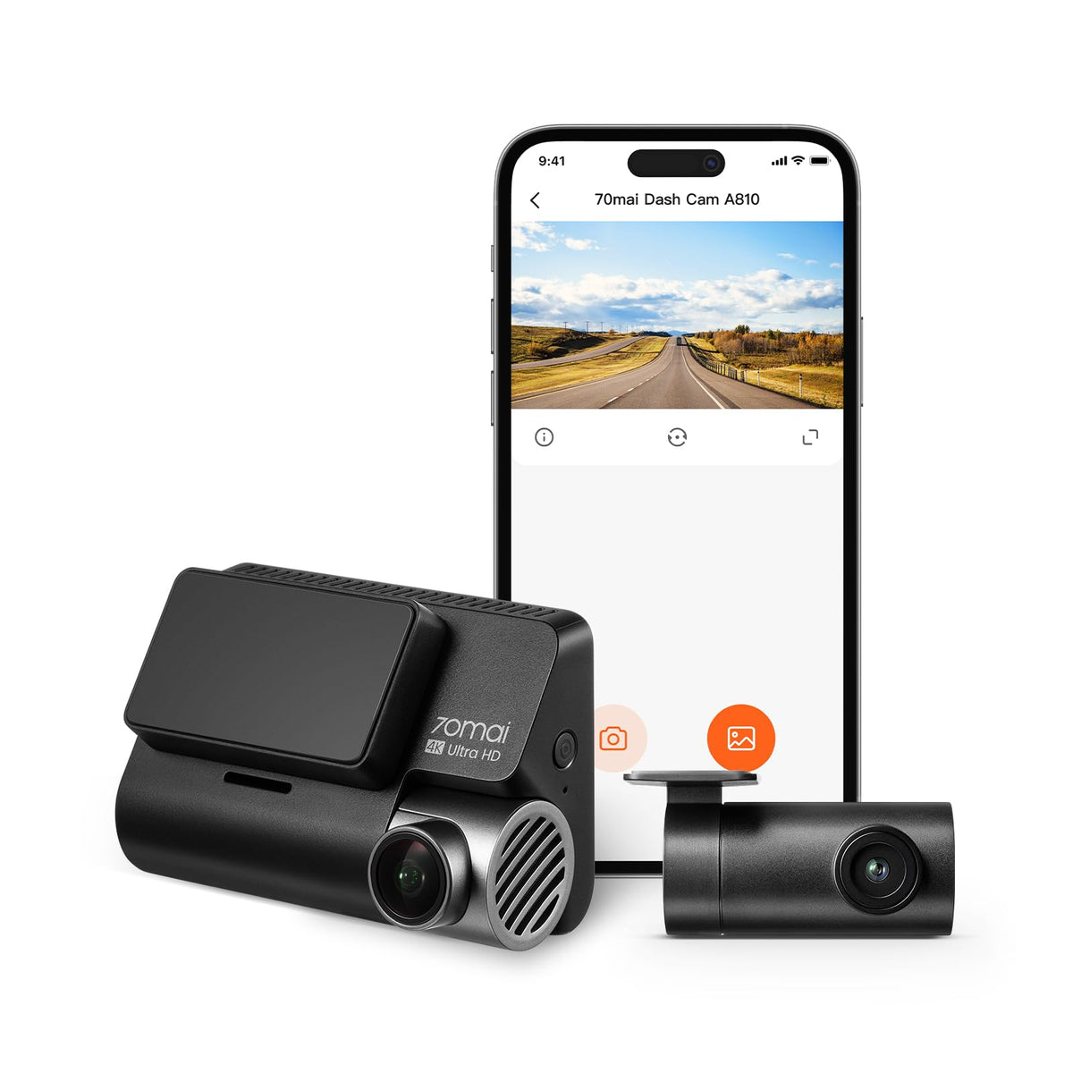 70Mai New Dash Cam A810 With Sony Starvis 2 Imx678,Dual Hdr Front And Rear Cam,Built In Gps,Night Owl Vision,Support 256Gb Max,S