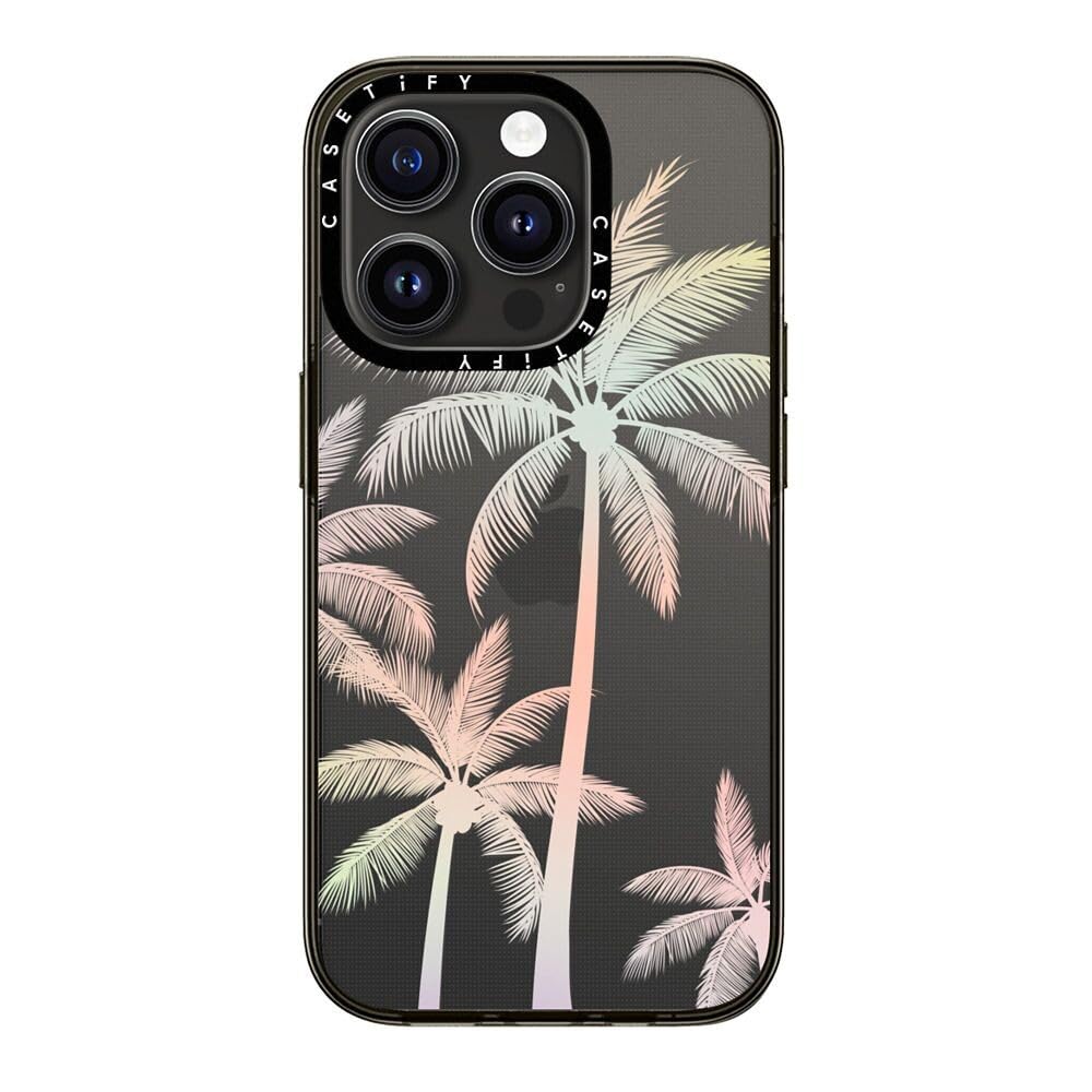 Casetify Compact Case For Iphone 15 Pro [2X Military Grade Drop Tested / 4Ft Drop Protection]   Modern Tropical Palm Tree   Clea