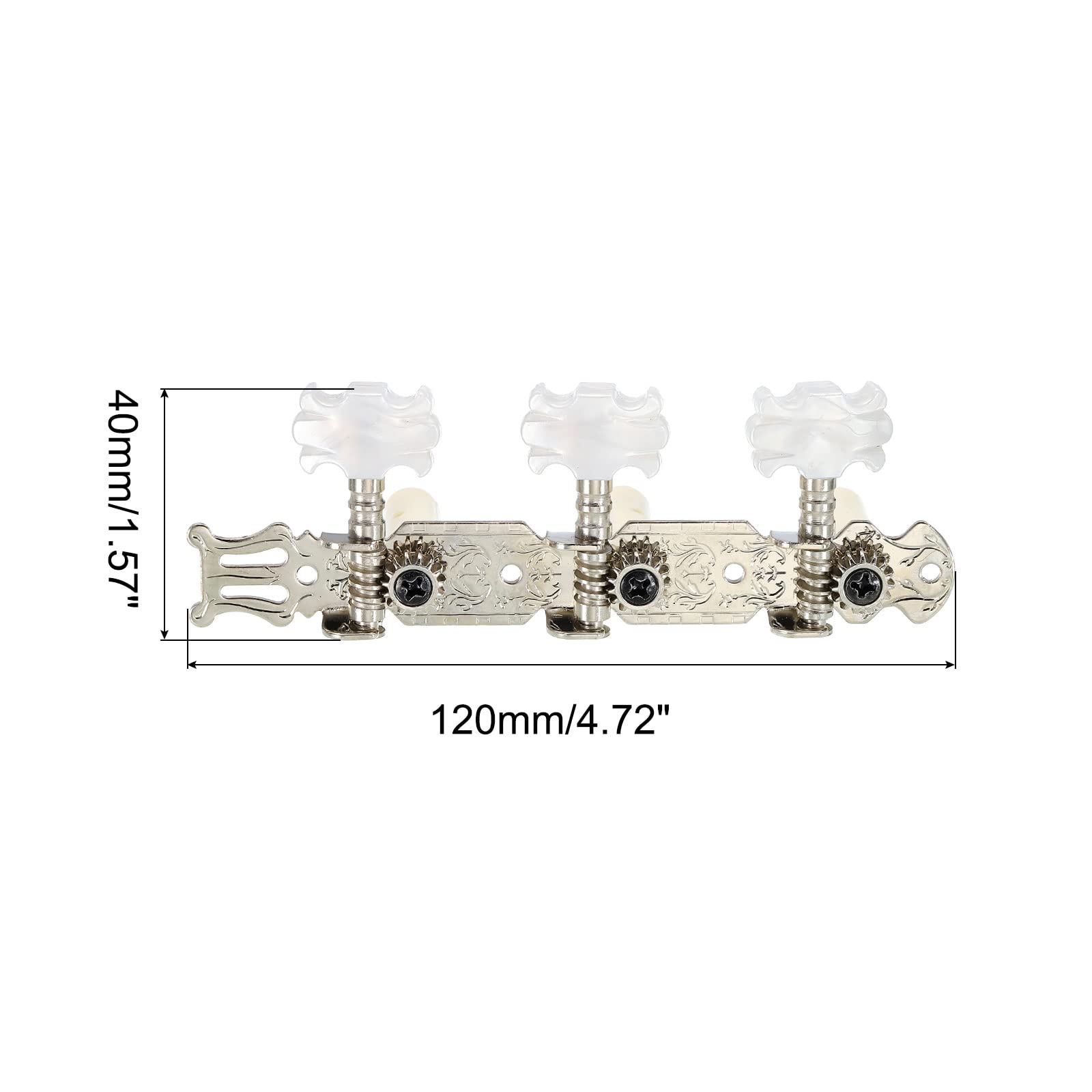 Patikil Guitar Tuning Pegs Machine Heads Tuning Keys Tuners For Classical Guitar Single Hole 3L 3R, 1 Set, White