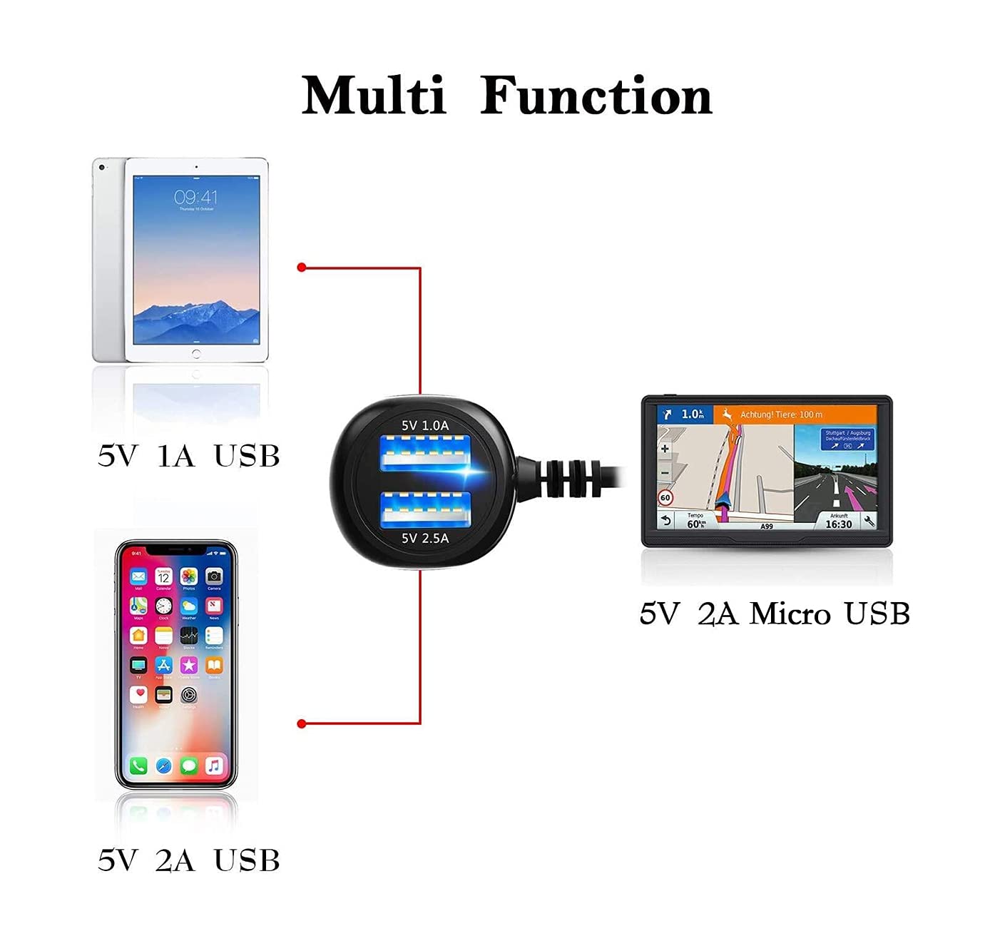 Dash Cam Charger 2024 Upgraded Micro Usb Car Charger With Dual Usb Port Compatible With Apeman, Rexing, Byakov, Akaso, Crosstour