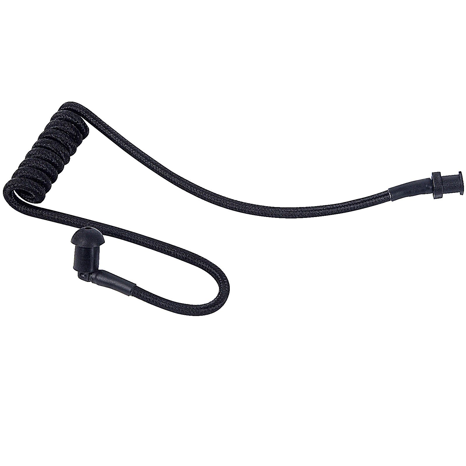 Pdflie Braided Knitted Woven Fabric Fiber Coil Tube Replacement For Walkie Talkie Radio Acoustic Earpiece Headset (Pure Black Wi