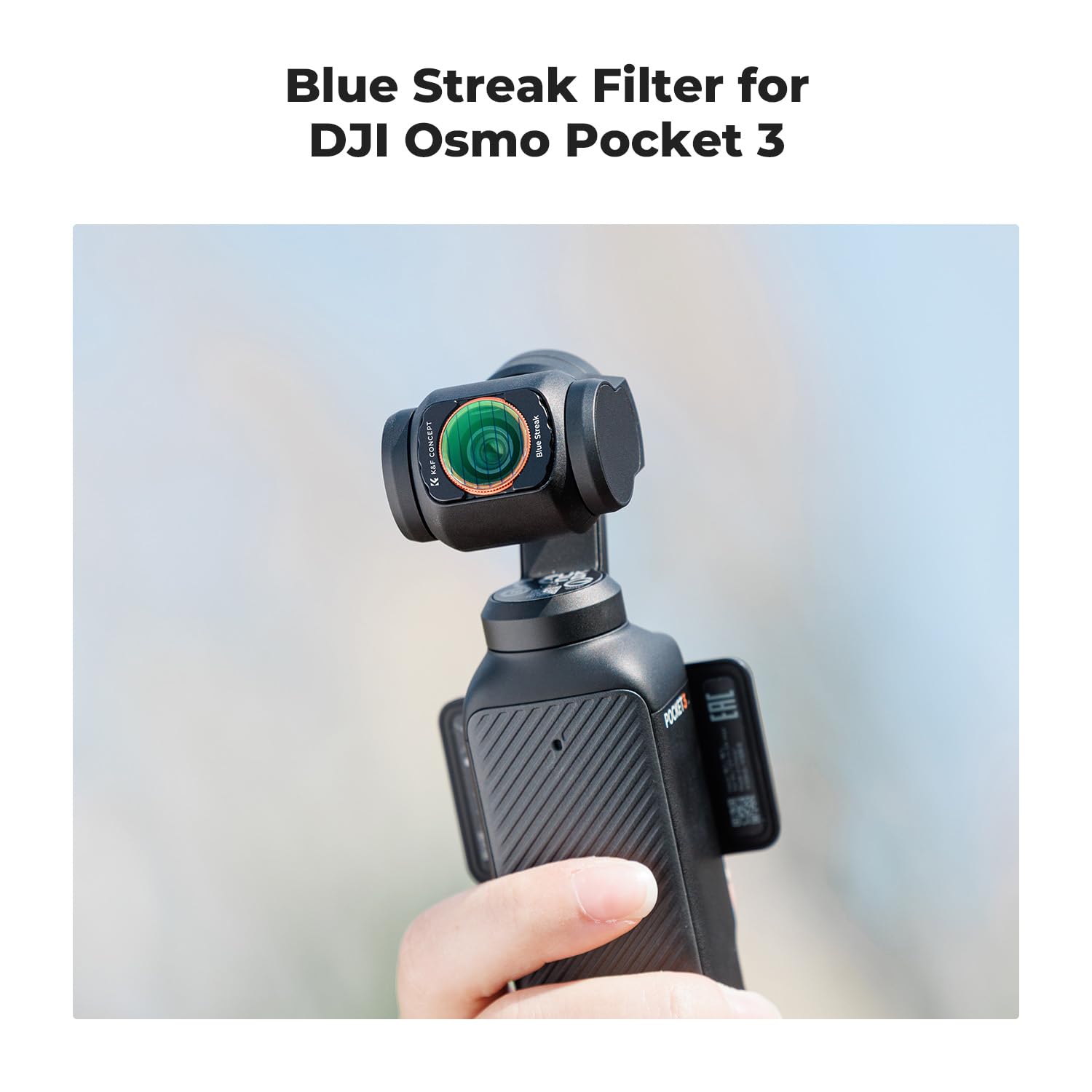 K&F Concept Blue Streak Filter Compatible With Dji Osmo Pocket 3, Anamorphic Flare Special Effects Lens Filter