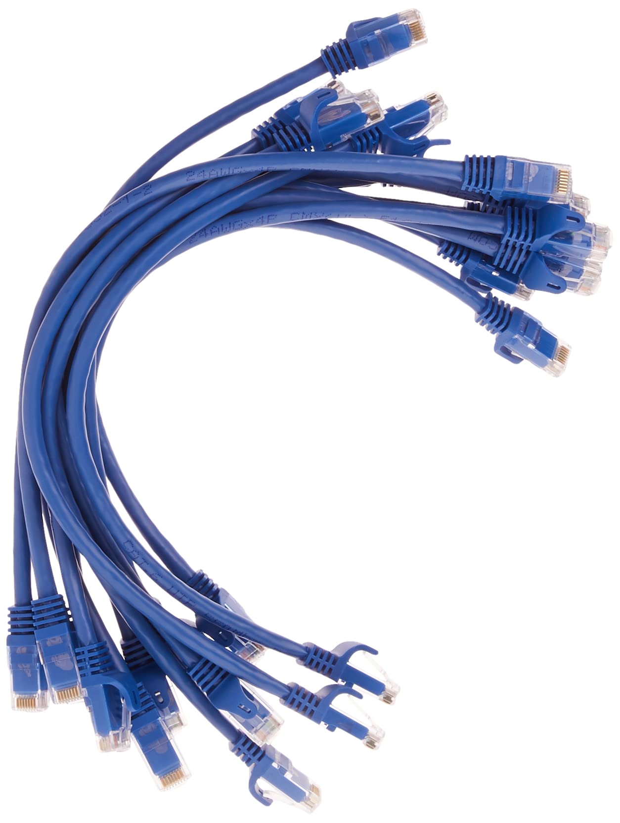 Monoprice Cat6 1Ft Blue 12 Pk Patch Cable Utp 24Awg 550Mhz Pure Bare Copper Snagless Rj45 Flexboot Series Ethernet Cable
