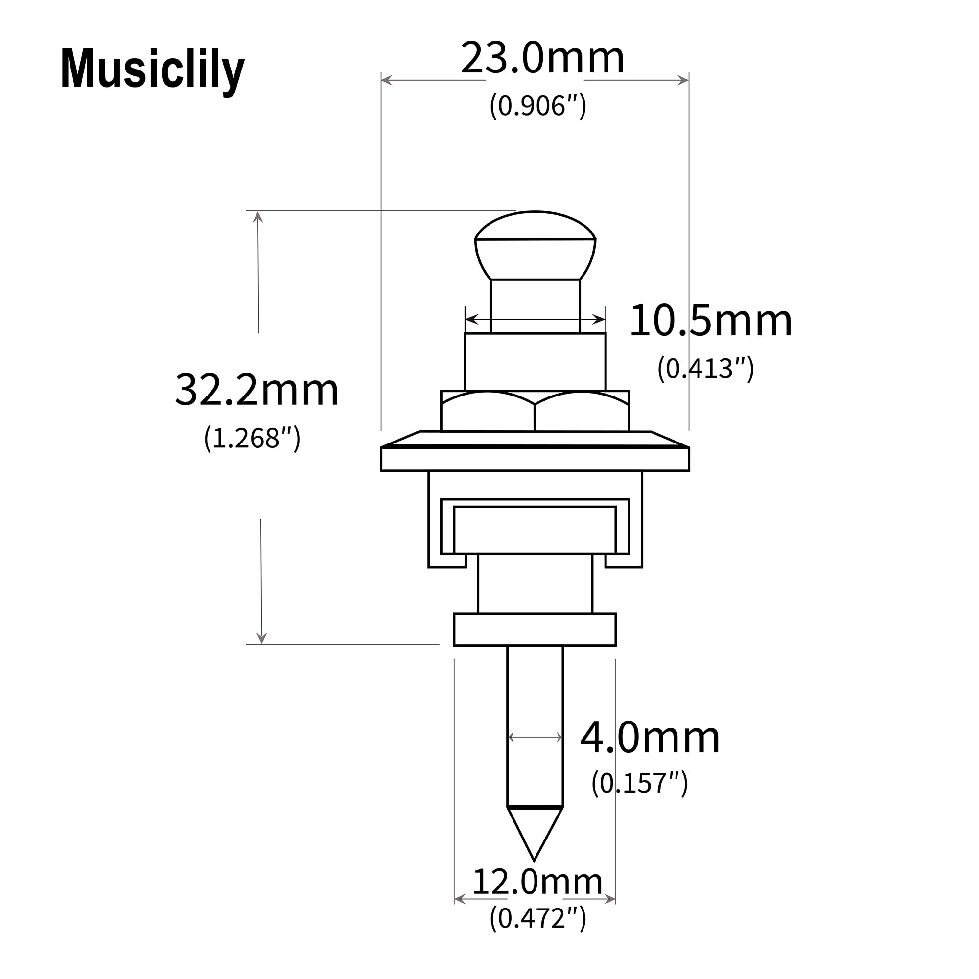Musiclily Guitar Bass Schaller Style Security Straplocks Round Head Lock Strap Pins And Buttons Straplocks System For Fender Ele