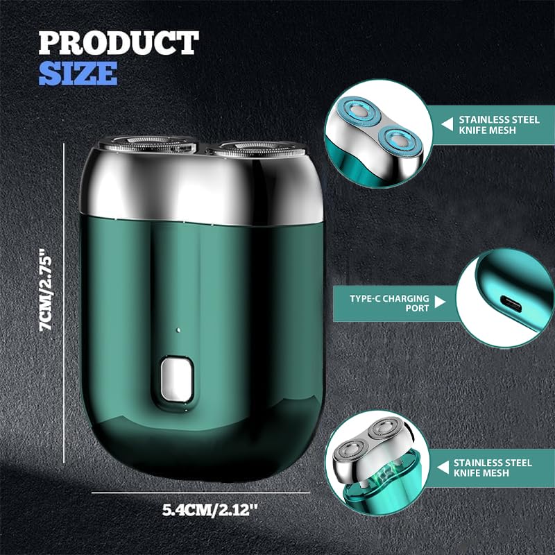 New Model Mini Dual Head Electric Shaver, 2025 New Upgrade Pocket Shaver Usb Mini Shavers For Men, Rechargeable Electric Mini Po