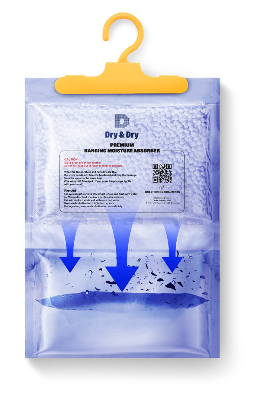 Dry & Dry 12 Pack[7 Oz] Premium Moisture Absorbers Dehumidifiers For Home Dehumidifier For Basement Dehumdifiers For Bedroom Sma
