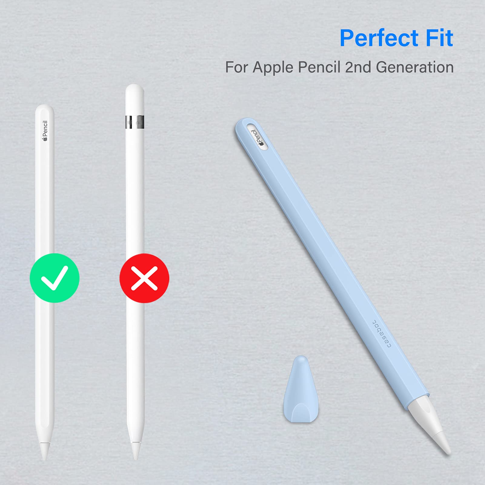 Fintie Silicone Sleeve For Apple Pencil Pro & Apple Pencil 2Nd Generation, Light Pen Skin Case Cover Soft Protective Pencil Grip