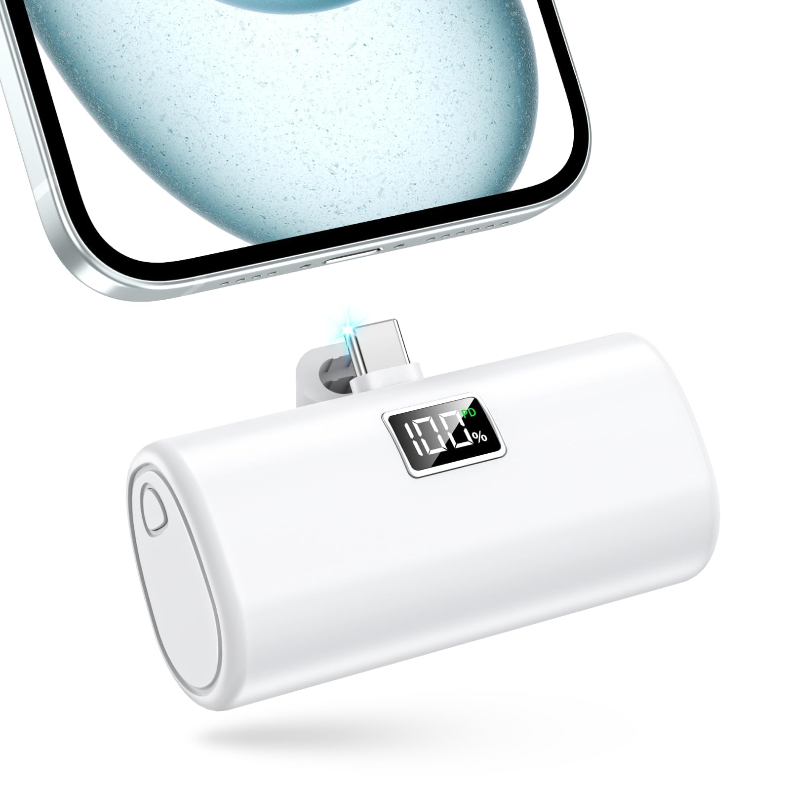 Lenuto Portable Charger For Iphone 15 16 Power Bank, 6000Mah Usb C Portable Phone Charger With Fast Charging (20W), Mini Battery