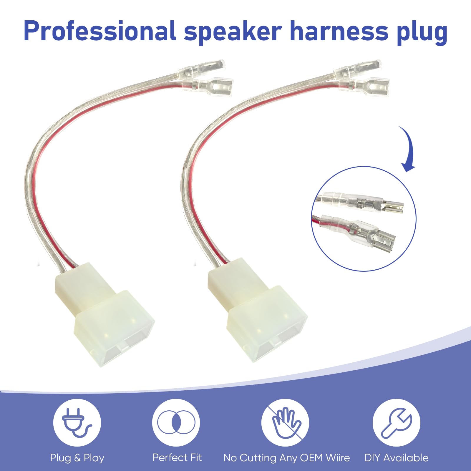 Car Door Speaker Wiring Harness Replacement For Honda 1986 2019 Civic Accord Odyssey, Acura 1986 2010 Integra Cl Tsx Speaker Wir