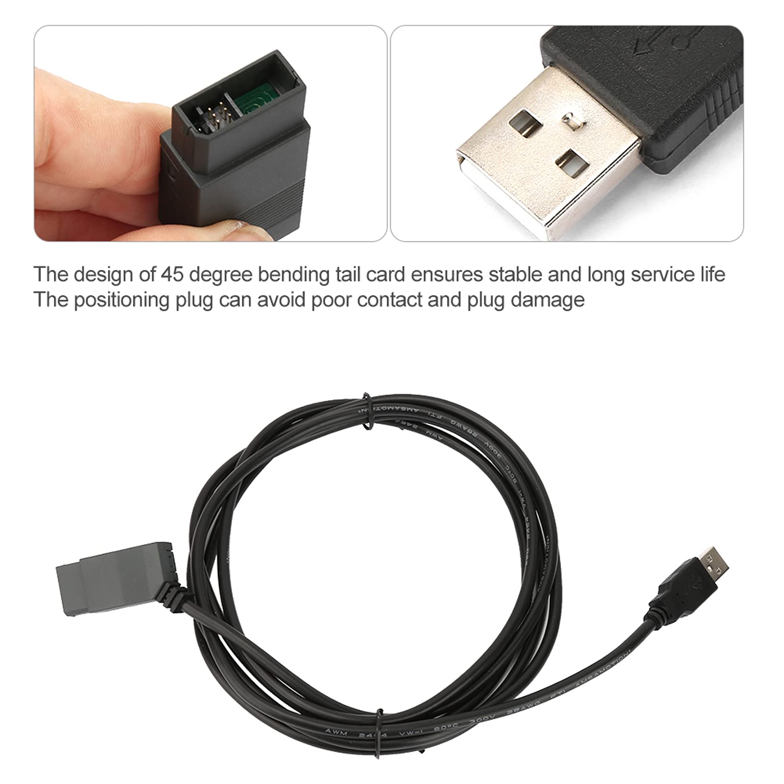 Kadimendium 2.5M Usb Cable Pvc Jacket Programming Cable Plc Programming Cable Data Connection Communication Download Cable Compa