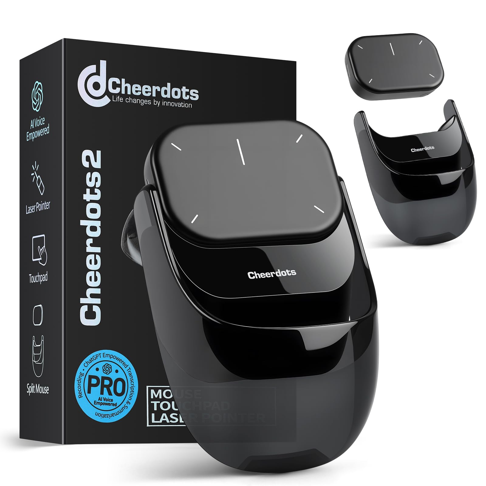 2026 Upgraded AI Voice Mouse  Wireless Air Mouse with AI Voice Assistant, 12 Languages Translation, Meeting Transcription & Sum