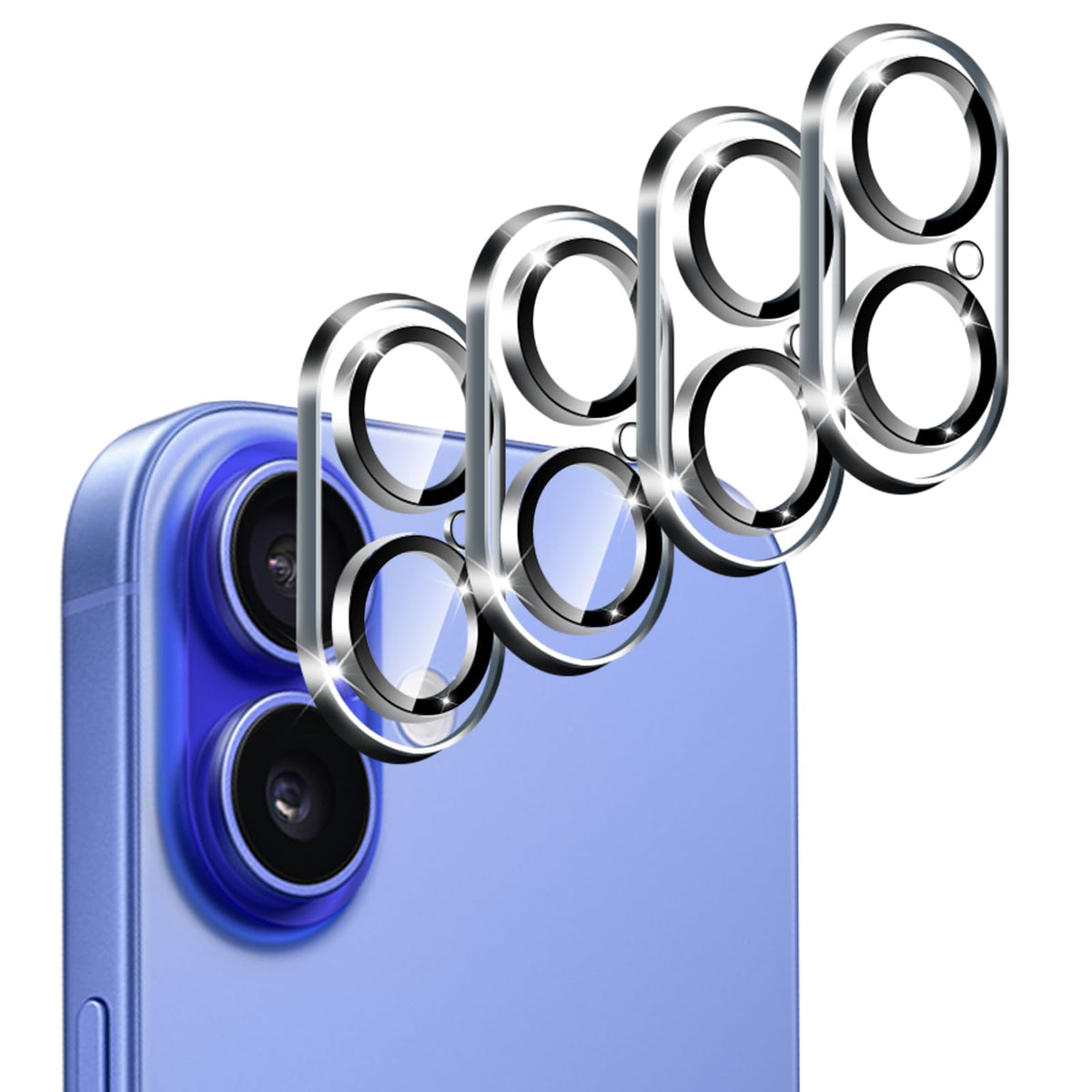 Ivoler 4 Pack Camera Lens Protector For Iphone 16 6.1   / Iphone 16 Plus 6.7    Screen Protector Tempered Glass[Case Friendly][N