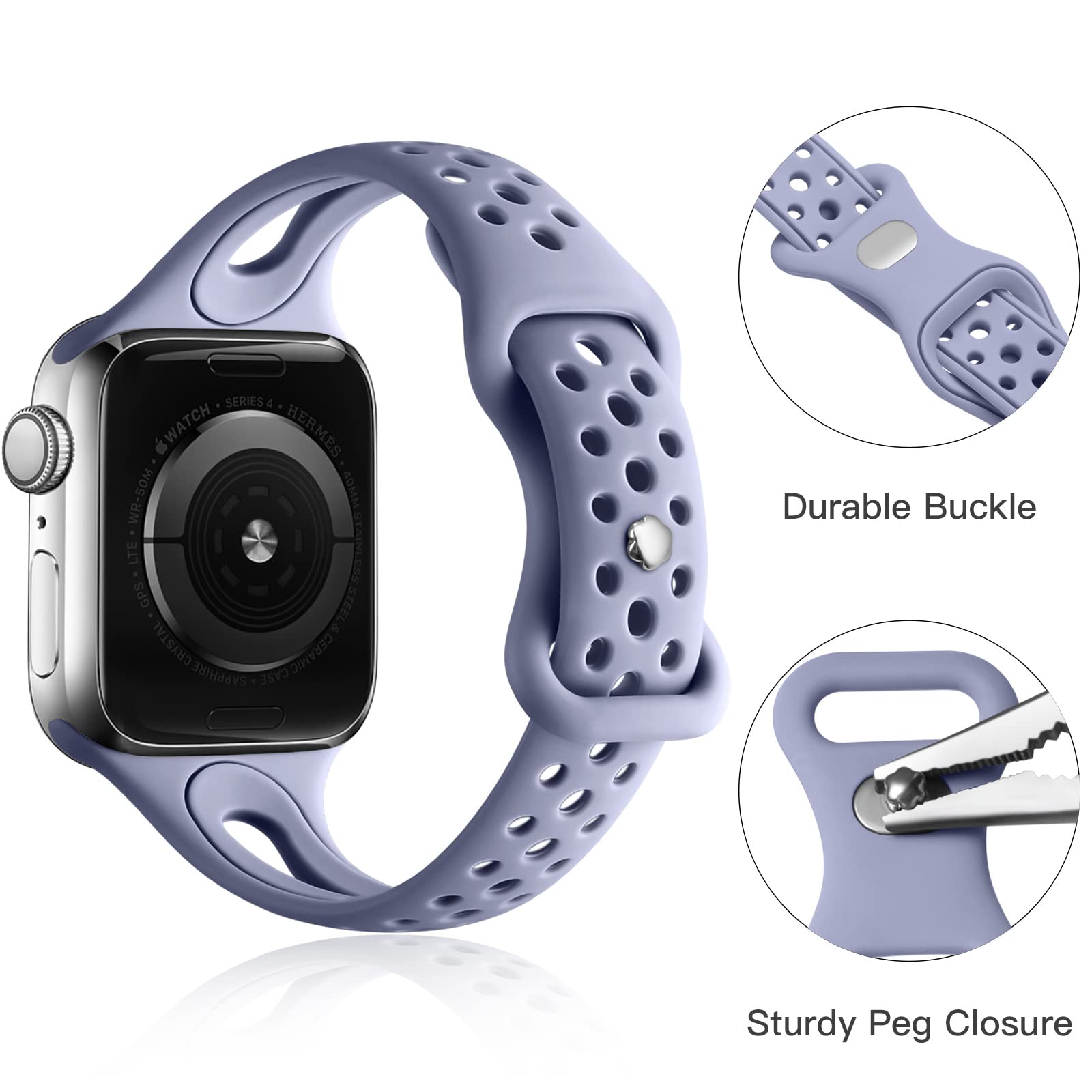 Ouwegaga 3 Pack Slim Band Compatible With Apple Watch Bands 45Mm 44Mm 49Mm 42Mm 41Mm 40Mm 38Mm, Soft Silicone Thin Narrow Sport