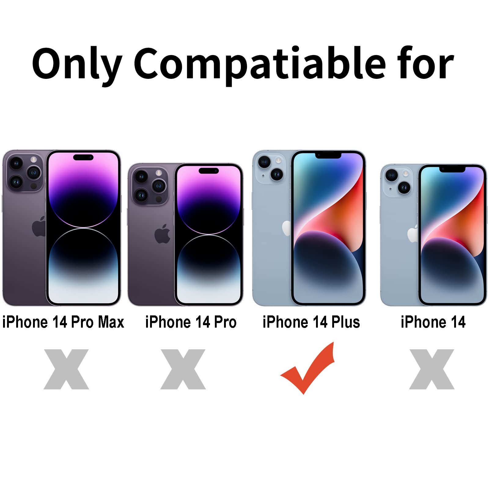 Tenoc Phone Case Compatible With Iphone 14 Plus, Clear Case Shockproof Protective Bumper Slim Cover For 6.7 Inch