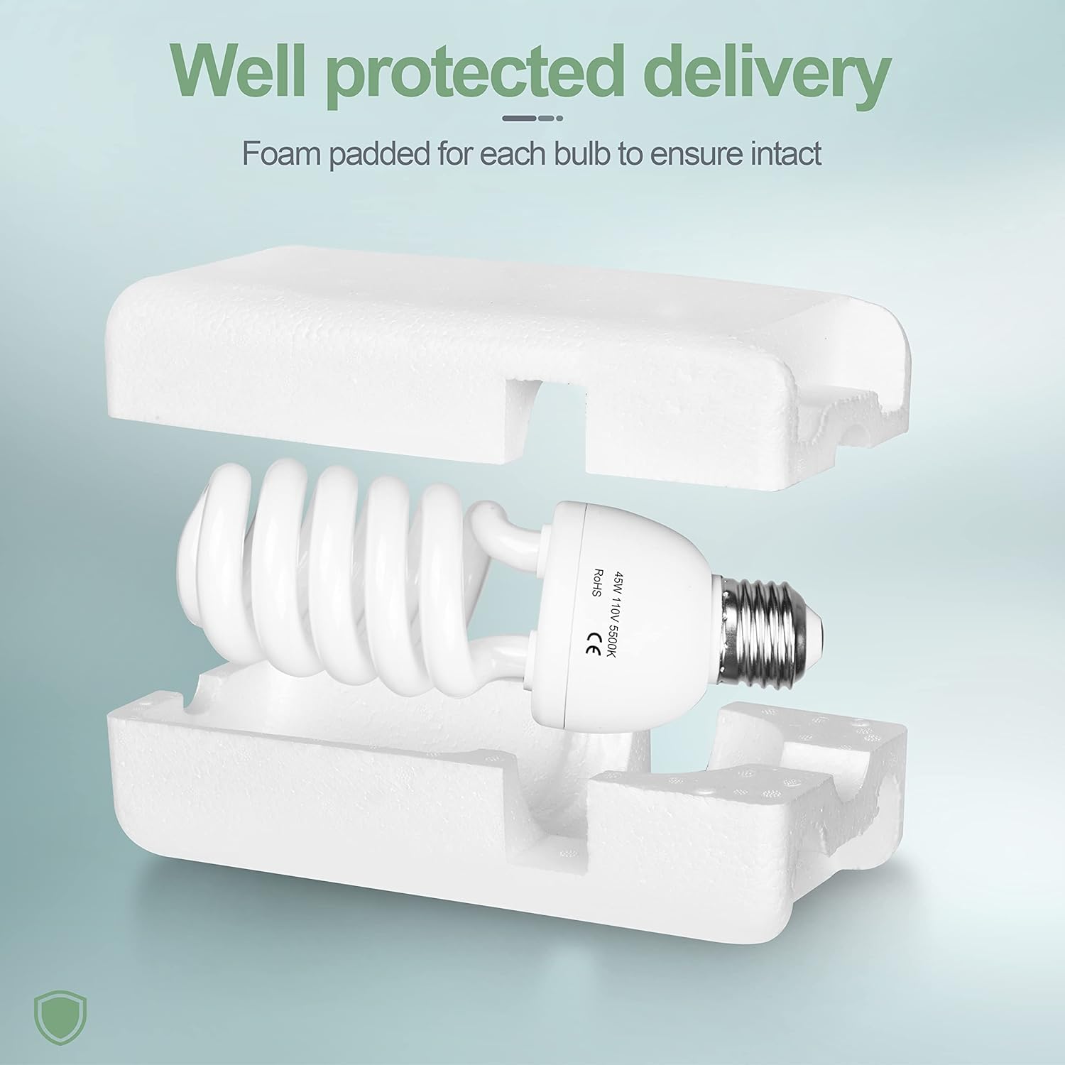 Emart Full Spectrum Light Bulb, 2 X 45W 5500K Spiral Cfl Daylight For Photography Photo Video Studio, Softbox Lighting Kit, Household Use, Portrait Shooting