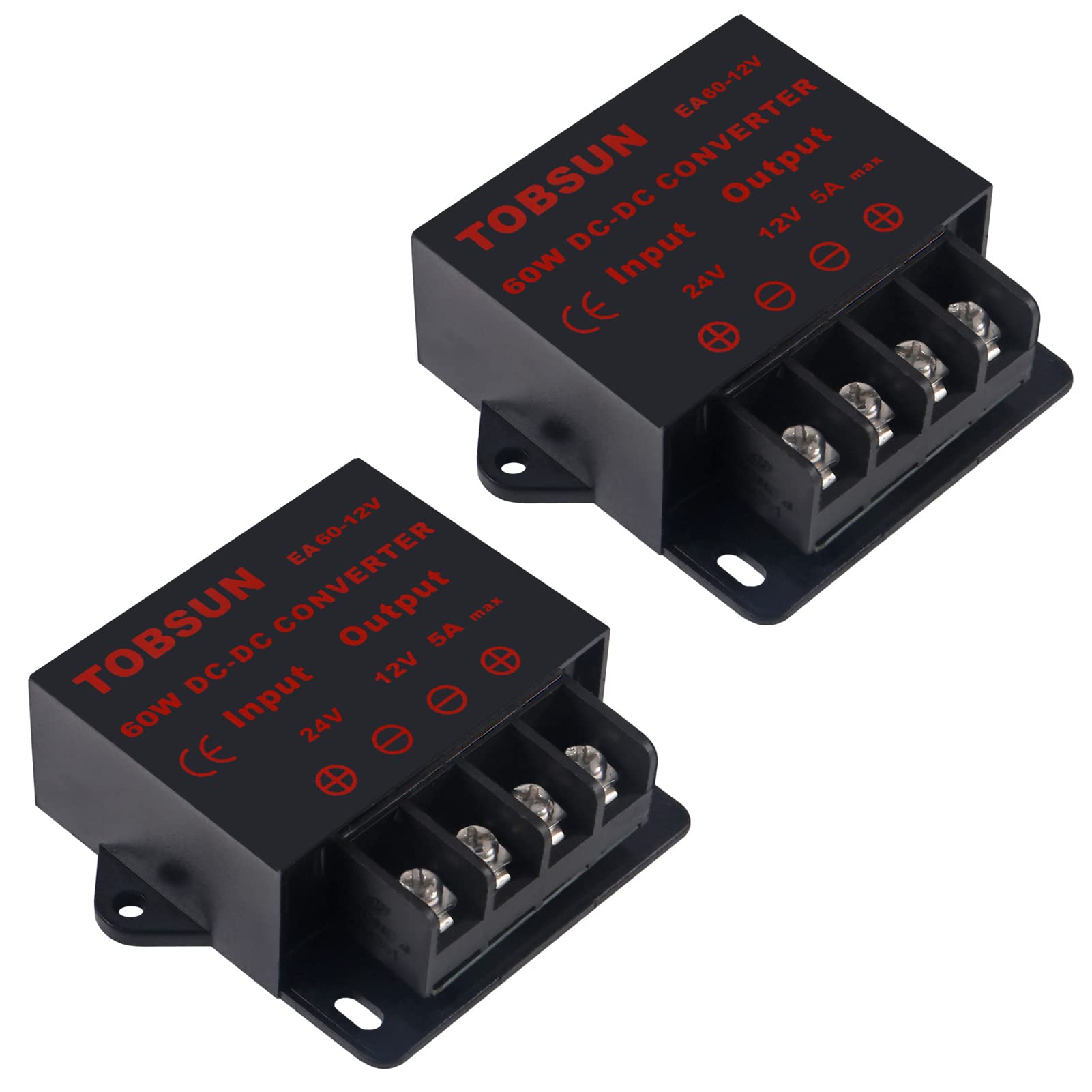 2Pack Dc 24V To 12V 5A 60W Converter Step Down Regulator For Car Low Voltage Transformer