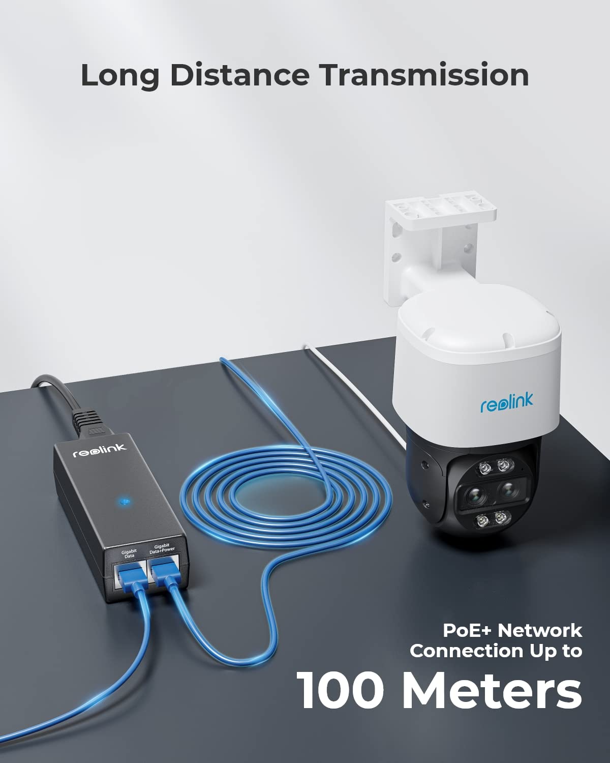 Reolink Gigabit Poe Injector, Convert Non Poe To Poe, Supplies Poe+ (30W) Or Poe (15.4W), Distance Up To 100M, Plug & Play, Suit