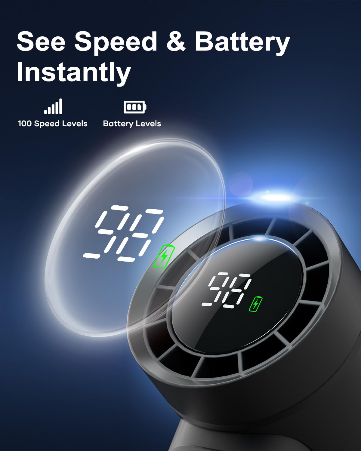 Handheld Fan - Portable Fan With Charger Power Bank, 9000Mah Hand Held Fan Rechargeable 18W Fast Charging, Type-C Input, 50000Rp