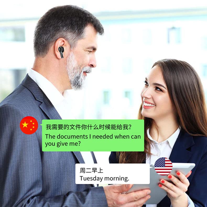 Language Translator Earbuds,Noise Canceling Bluetooth Translator Device,84 Languages 5 Modes Translator Ear Headset With Chargin
