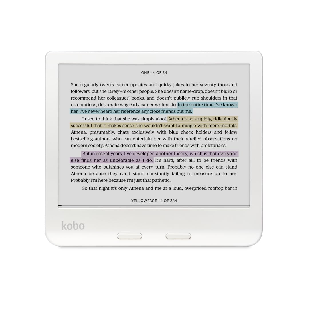 Kobo Libra Colour | Ereader | 7    Glare-Free Colour E Ink Kaleido 3 Display | Dark Mode Option | Audiobooks | Waterproof | Whit