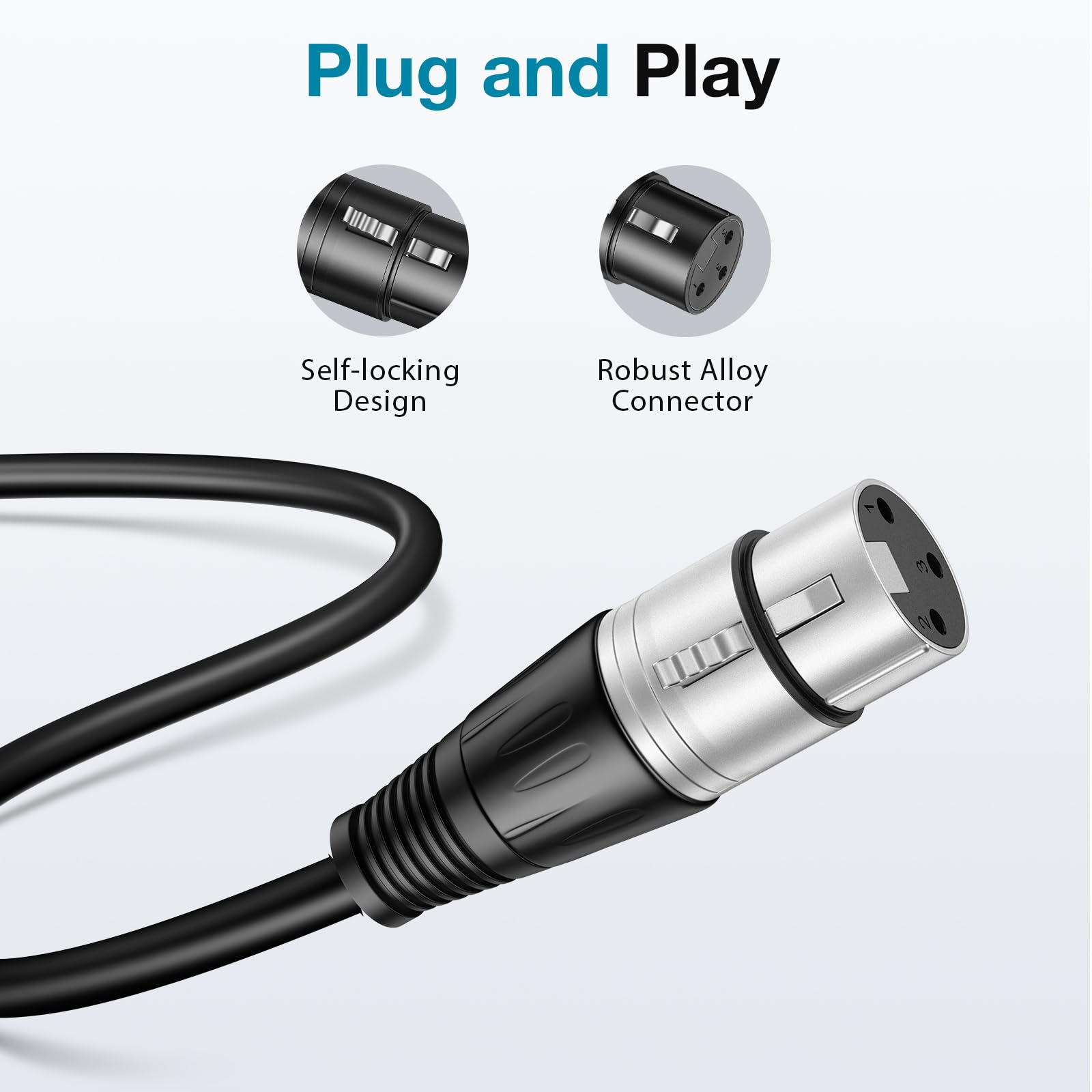 Innogear Xlr Microphone Cables, 10 Feet 2 Pack Oxygen Free Copper Male To Female 3 Pin Balanced Xlr Mic Cables Cord For Speaker