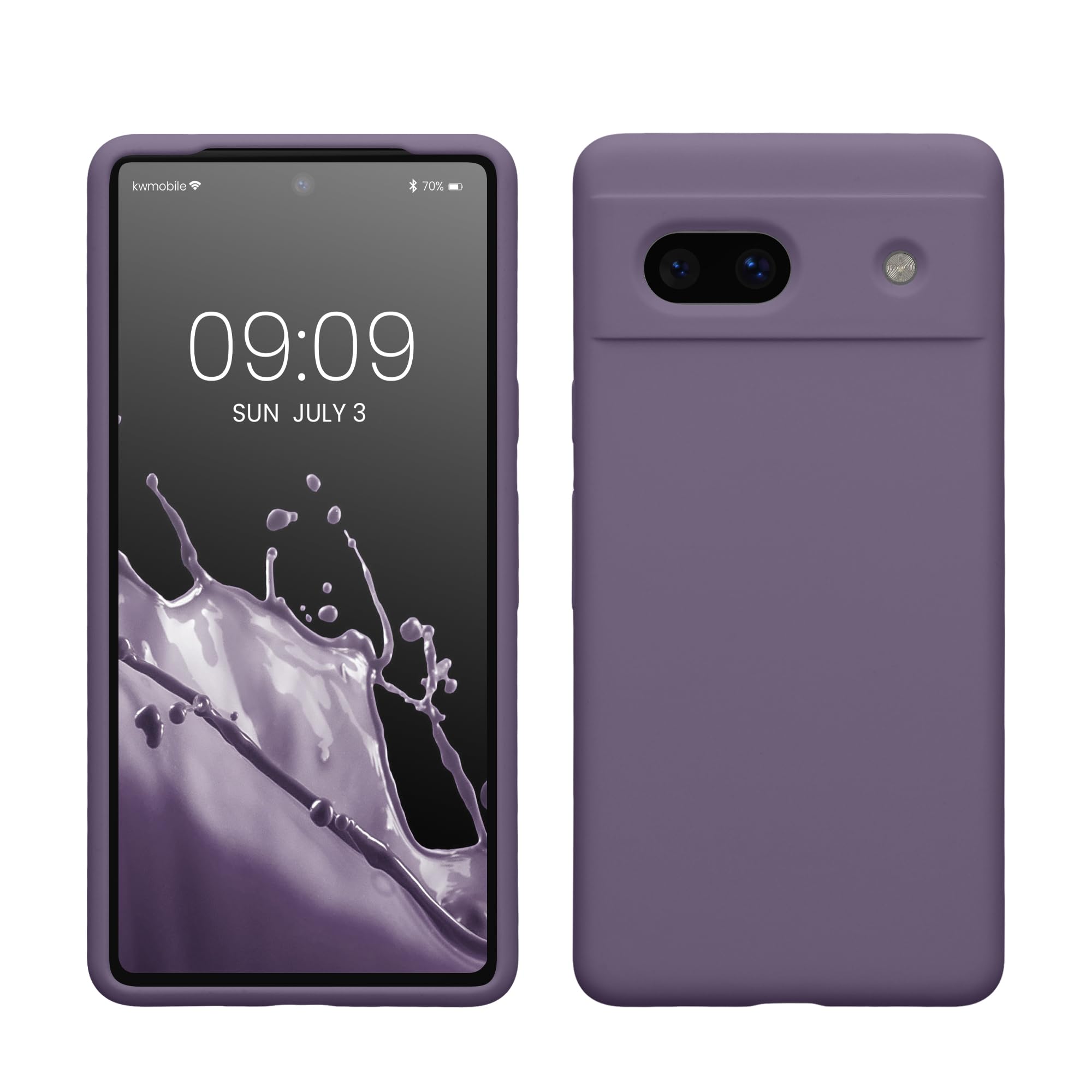 kwmobile Case Compatible with Google Pixel 7a Case - TPU Silicone Phone Cover with Soft Finish - Pale Iris