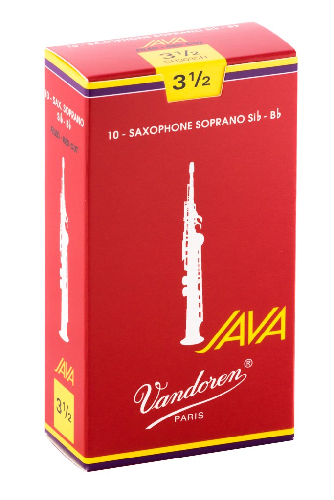 Vandoren Sr3035R Soprano Sax Java Red Reeds Strength 3.5; Box Of 10
