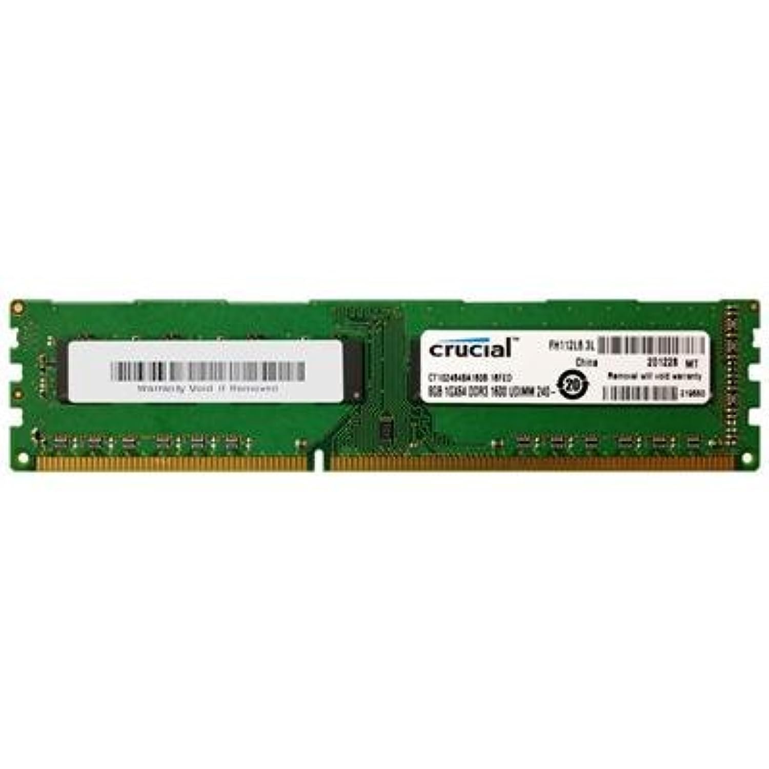 Crucial 8Gb Single Ddr3 1600 Mt/S Pc3 12800 Cl11 Unbuffered Udimm 240 Pin Desktop Memory Ct102464Ba160B